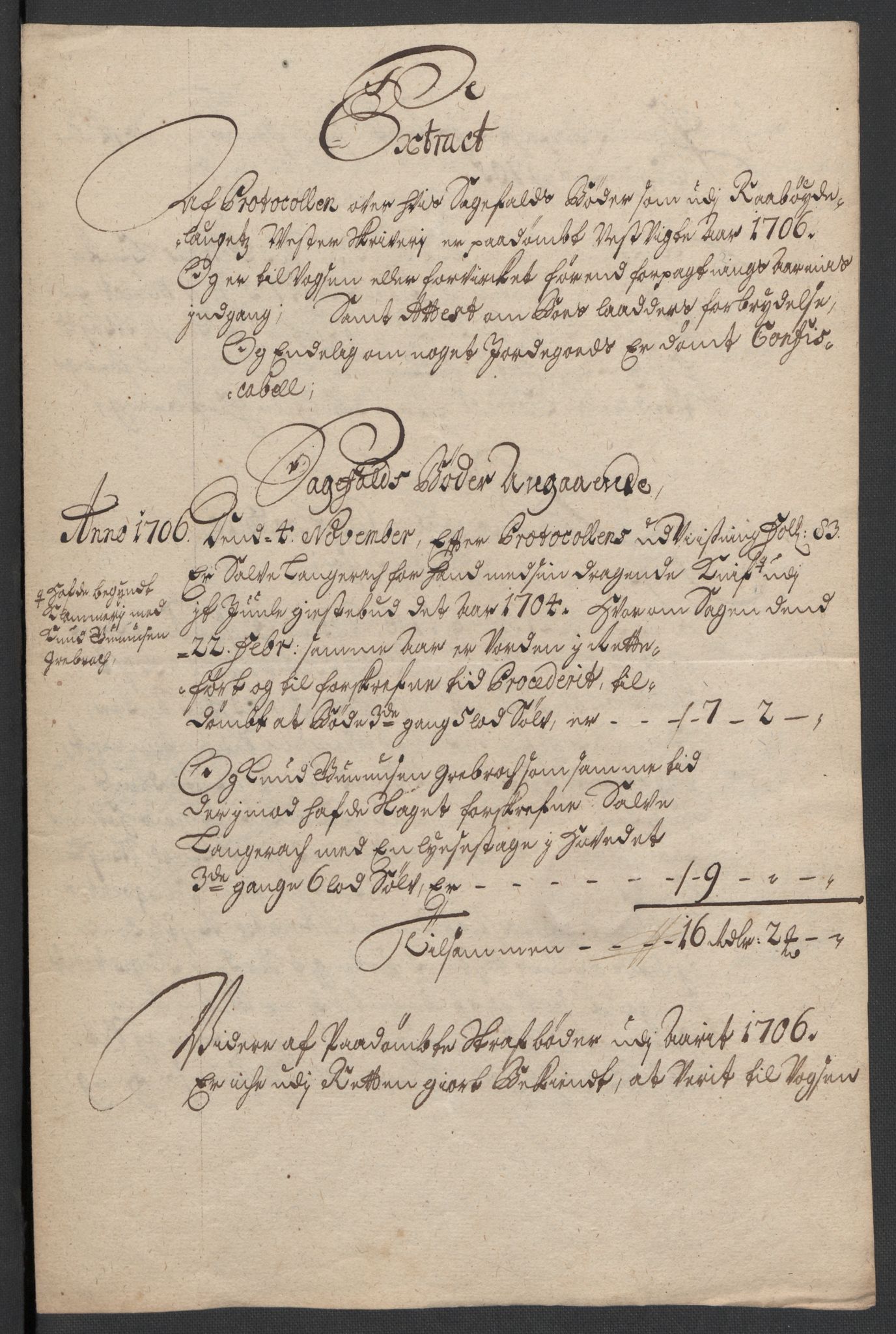 Rentekammeret inntil 1814, Reviderte regnskaper, Fogderegnskap, AV/RA-EA-4092/R40/L2448: Fogderegnskap Råbyggelag, 1706-1708, s. 34