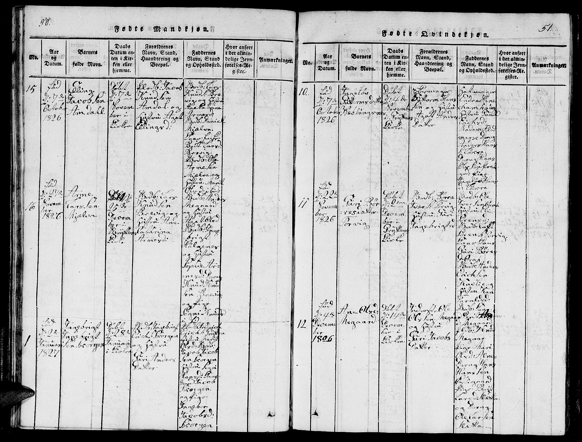 Ministerialprotokoller, klokkerbøker og fødselsregistre - Møre og Romsdal, SAT/A-1454/544/L0579: Klokkerbok nr. 544C01, 1818-1836, s. 50-51