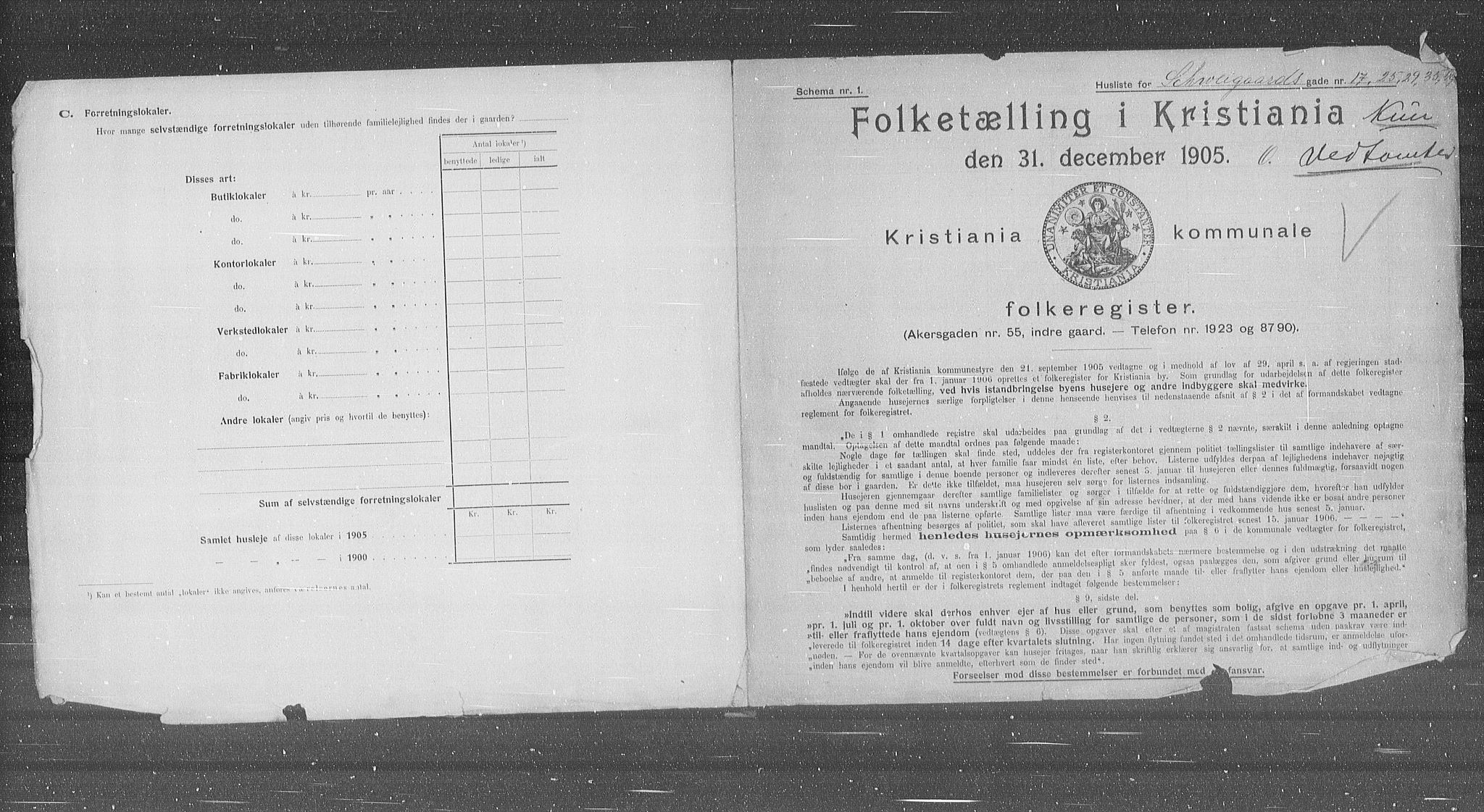 OBA, Kommunal folketelling 31.12.1905 for Kristiania kjøpstad, 1905, s. 47890