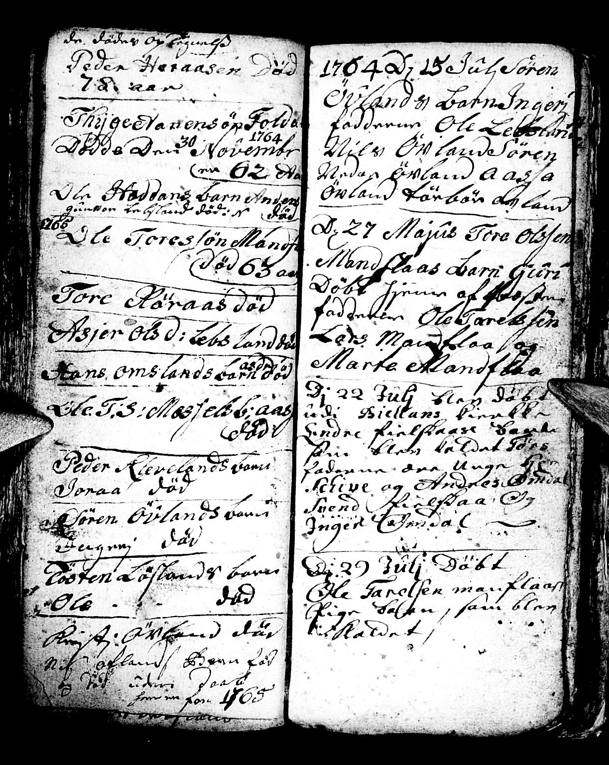 Bjelland sokneprestkontor, SAK/1111-0005/F/Fb/Fbb/L0001: Klokkerbok nr. B 1, 1732-1782, s. 72