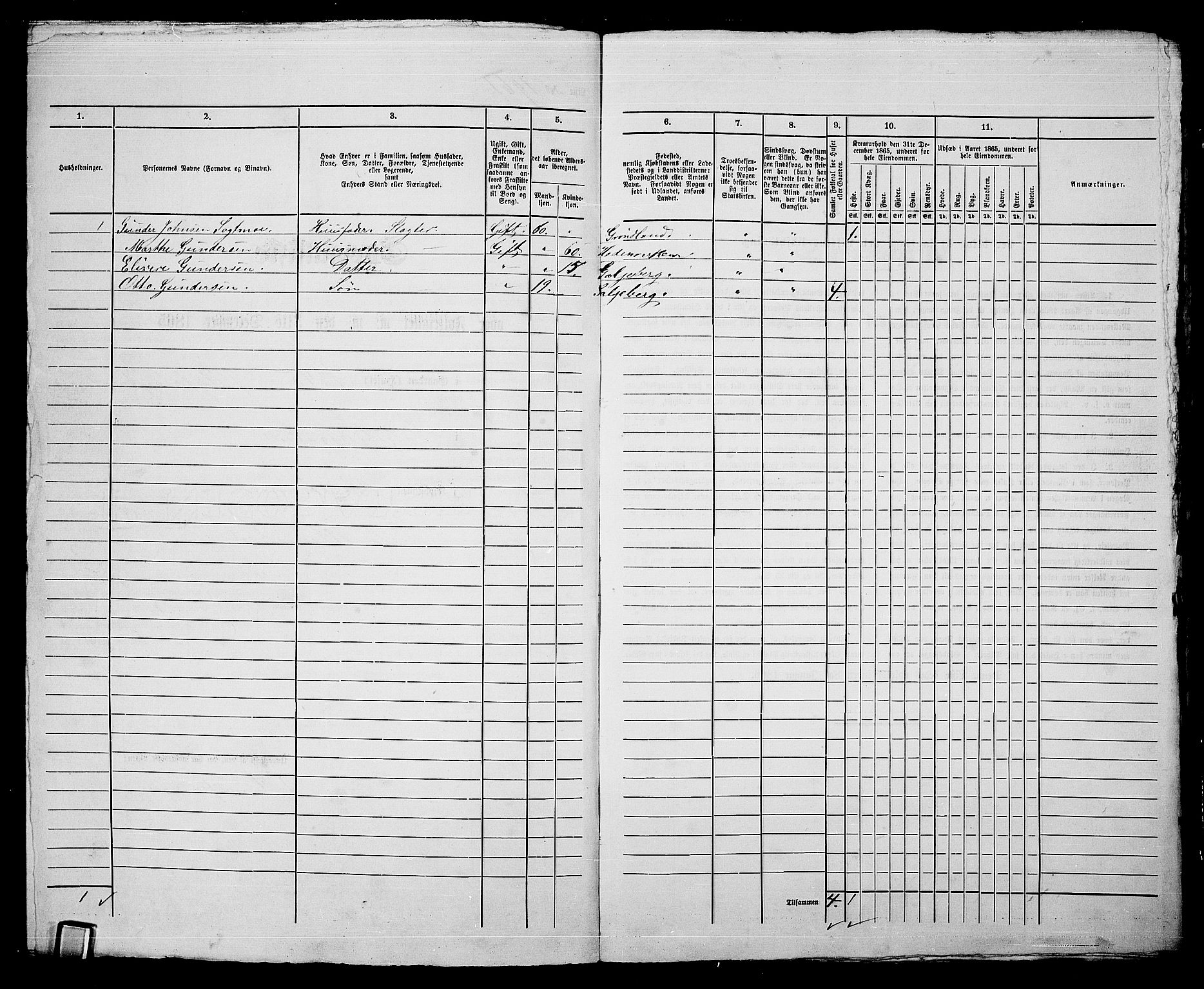 RA, Folketelling 1865 for 0301 Kristiania kjøpstad, 1865, s. 4375