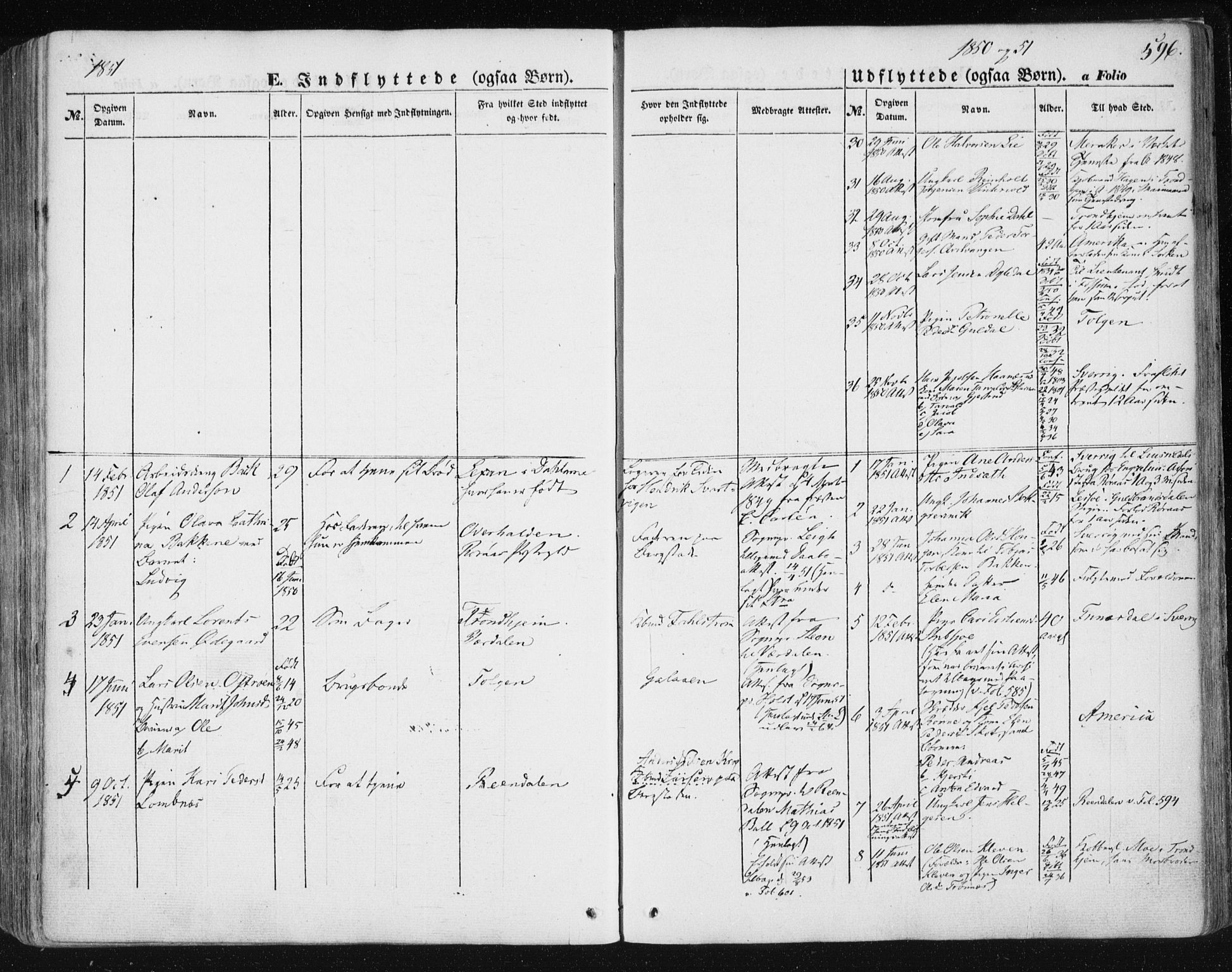 Ministerialprotokoller, klokkerbøker og fødselsregistre - Sør-Trøndelag, SAT/A-1456/681/L0931: Ministerialbok nr. 681A09, 1845-1859, s. 596