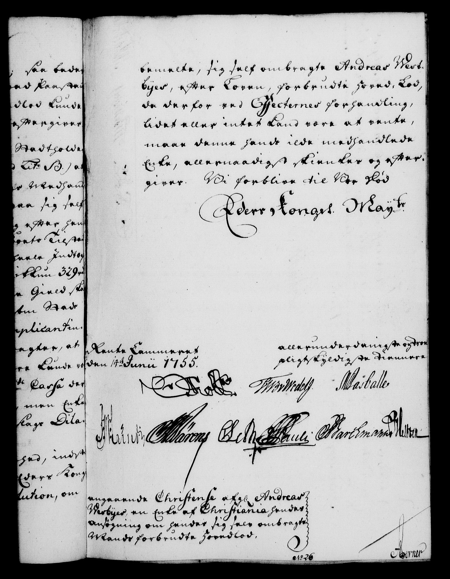 Rentekammeret, Kammerkanselliet, RA/EA-3111/G/Gf/Gfa/L0037: Norsk relasjons- og resolusjonsprotokoll (merket RK 52.37), 1755, s. 357