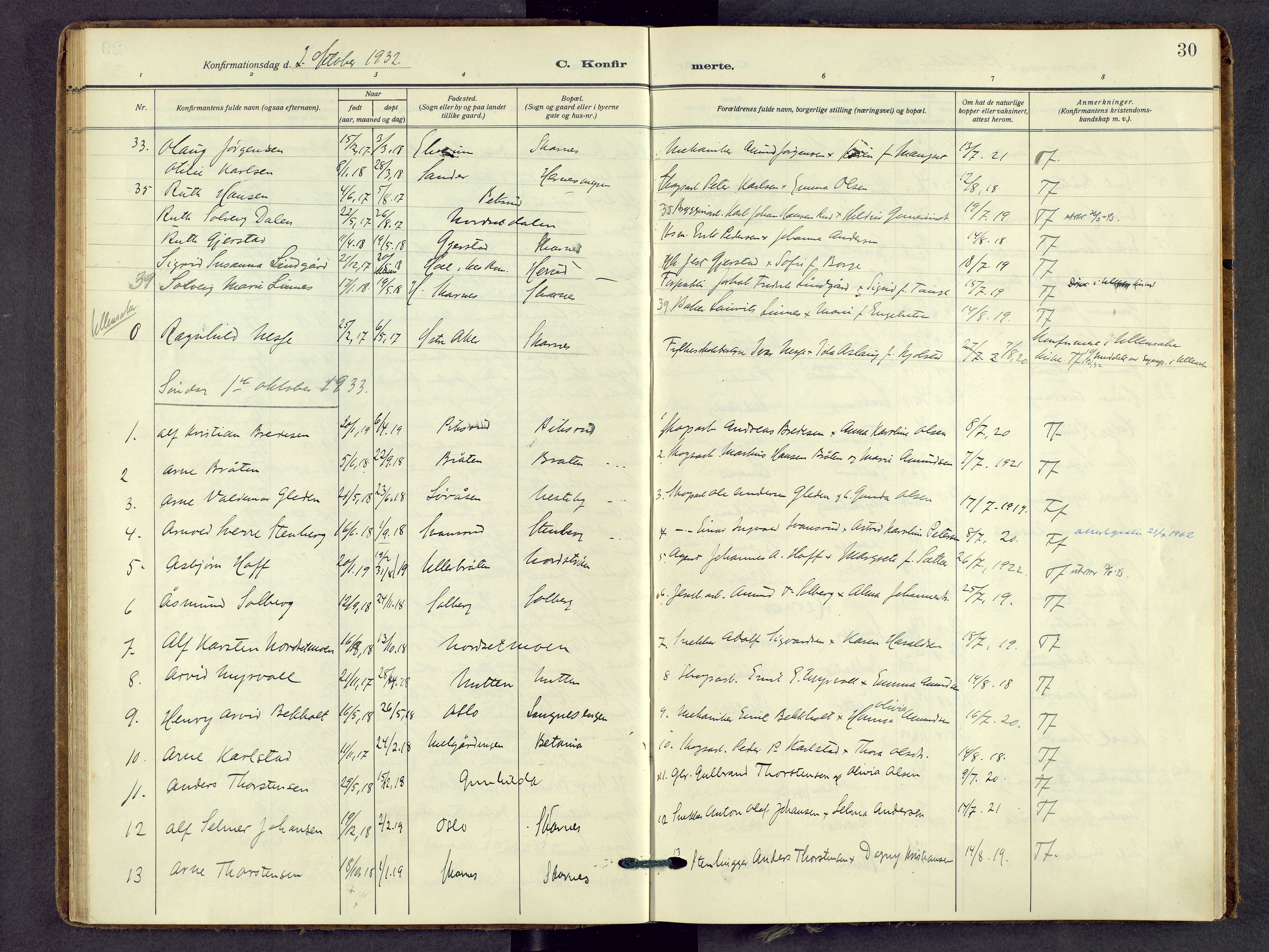 Sør-Odal prestekontor, AV/SAH-PREST-030/H/Ha/Haa/L0013: Ministerialbok nr. 13, 1926-1948, s. 30