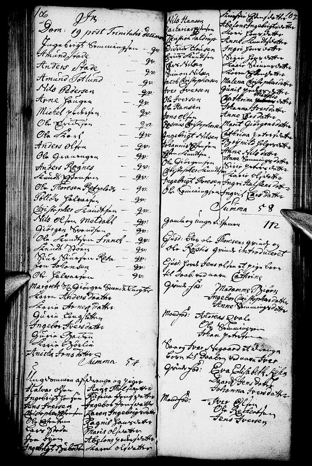 Kvikne prestekontor, AV/SAH-PREST-064/H/Ha/Haa/L0001: Ministerialbok nr. 1, 1740-1756, s. 106-107