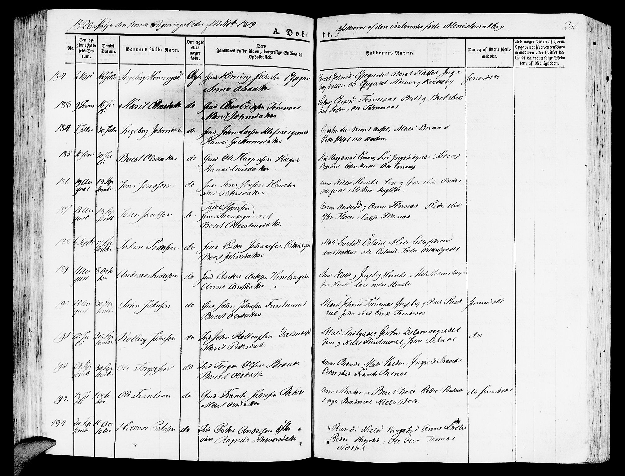 Ministerialprotokoller, klokkerbøker og fødselsregistre - Nord-Trøndelag, AV/SAT-A-1458/709/L0070: Ministerialbok nr. 709A10, 1820-1832, s. 206