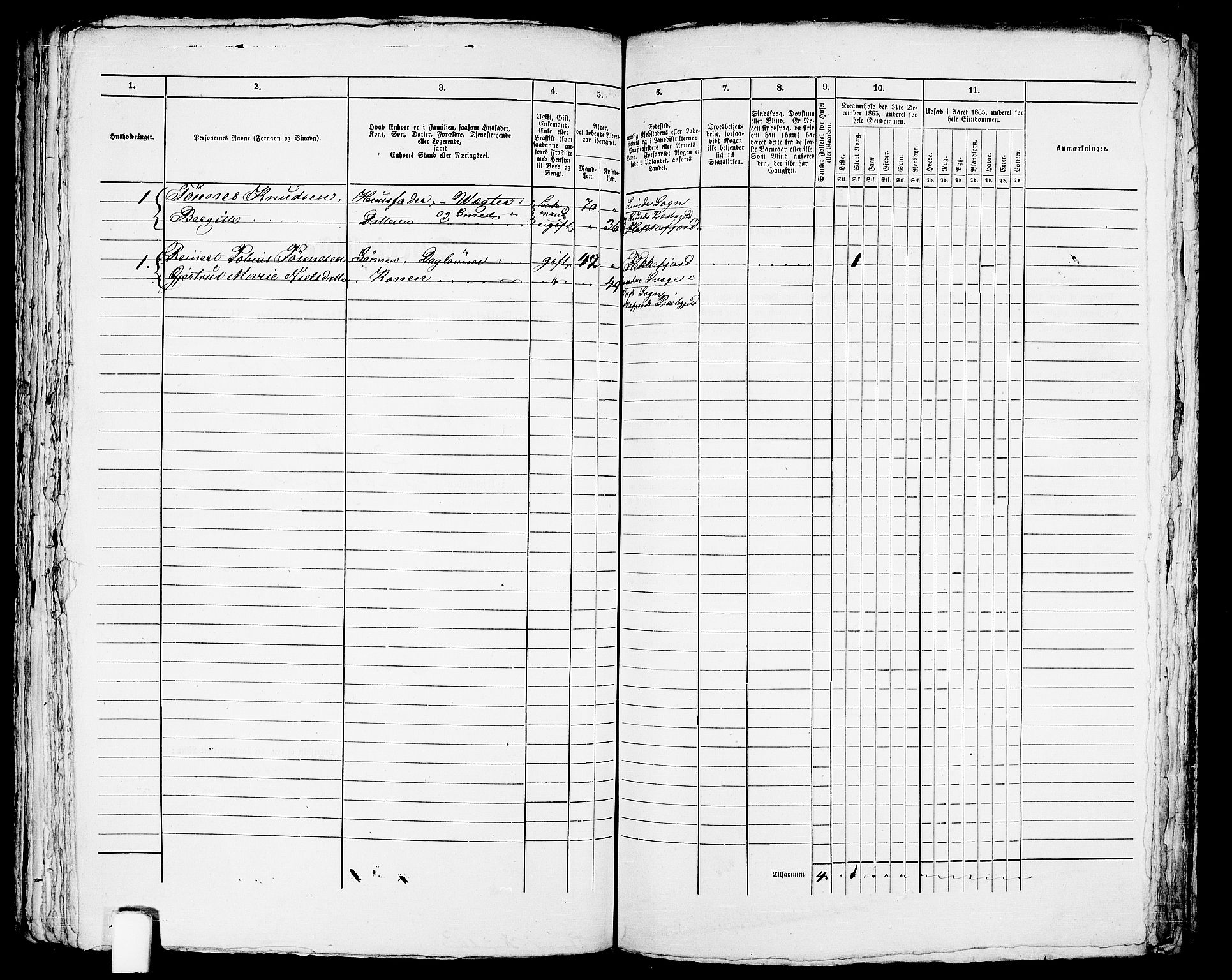 RA, Folketelling 1865 for 1004B Flekkefjord prestegjeld, Flekkefjord kjøpstad, 1865, s. 299