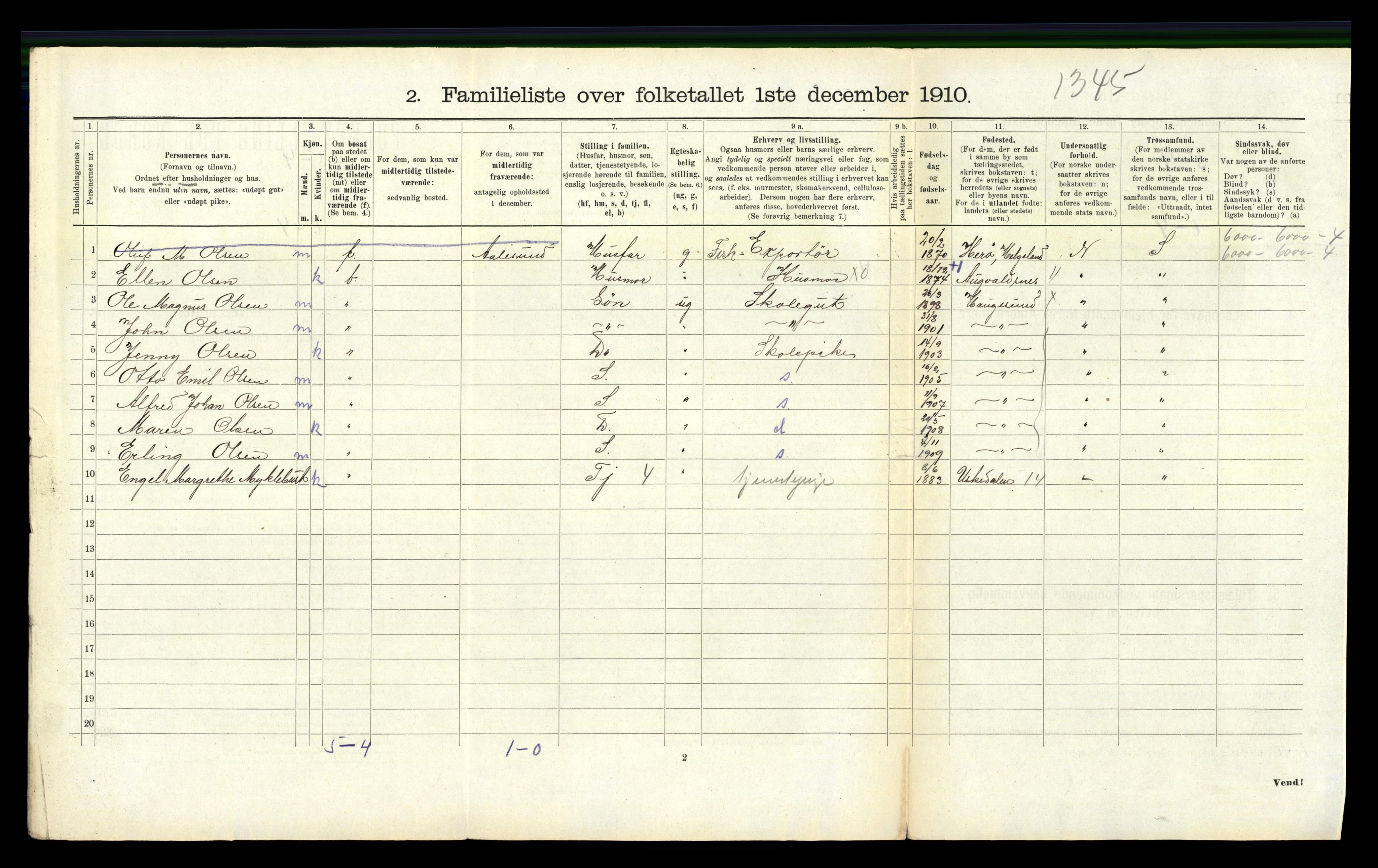 RA, Folketelling 1910 for 1106 Haugesund kjøpstad, 1910, s. 4435