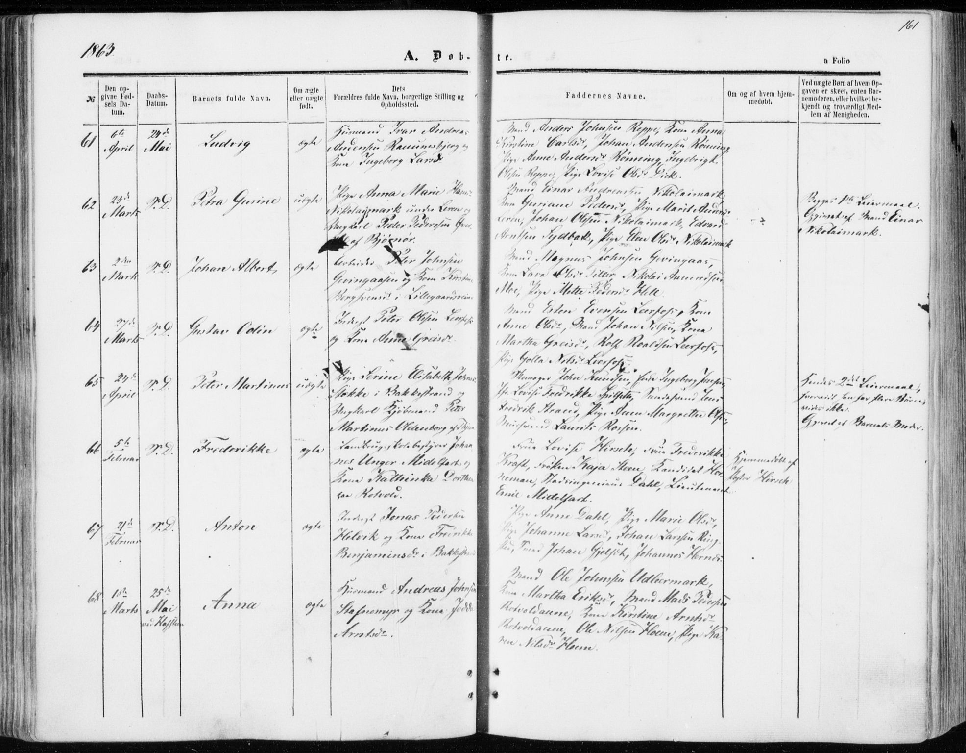Ministerialprotokoller, klokkerbøker og fødselsregistre - Sør-Trøndelag, SAT/A-1456/606/L0292: Ministerialbok nr. 606A07, 1856-1865, s. 161