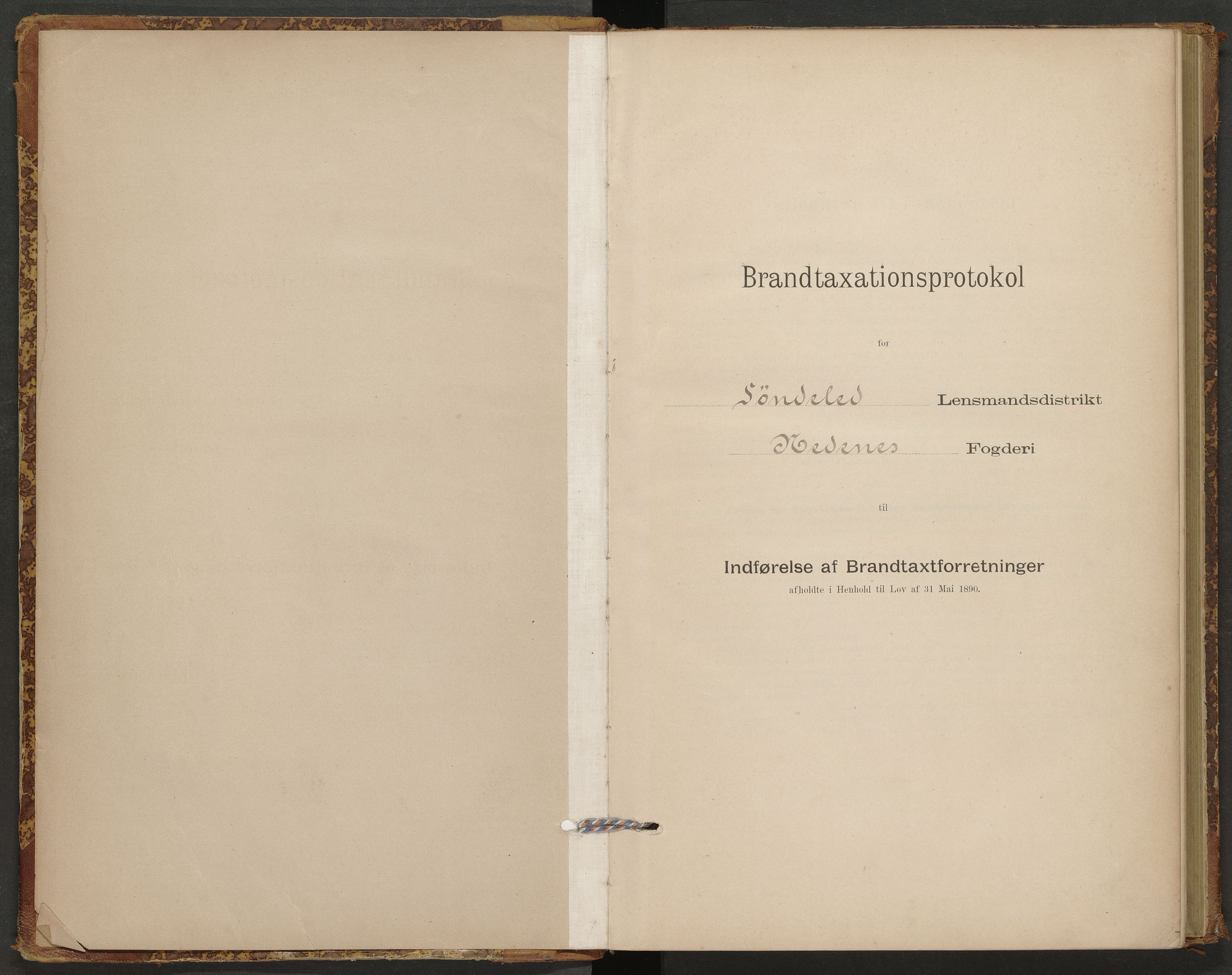Norges Brannkasse Søndeled, SAK/2241-0047/F/Fa/L0004: Branntakstprotokoll nr 4 med gårdsnavnregister, 1895-1914