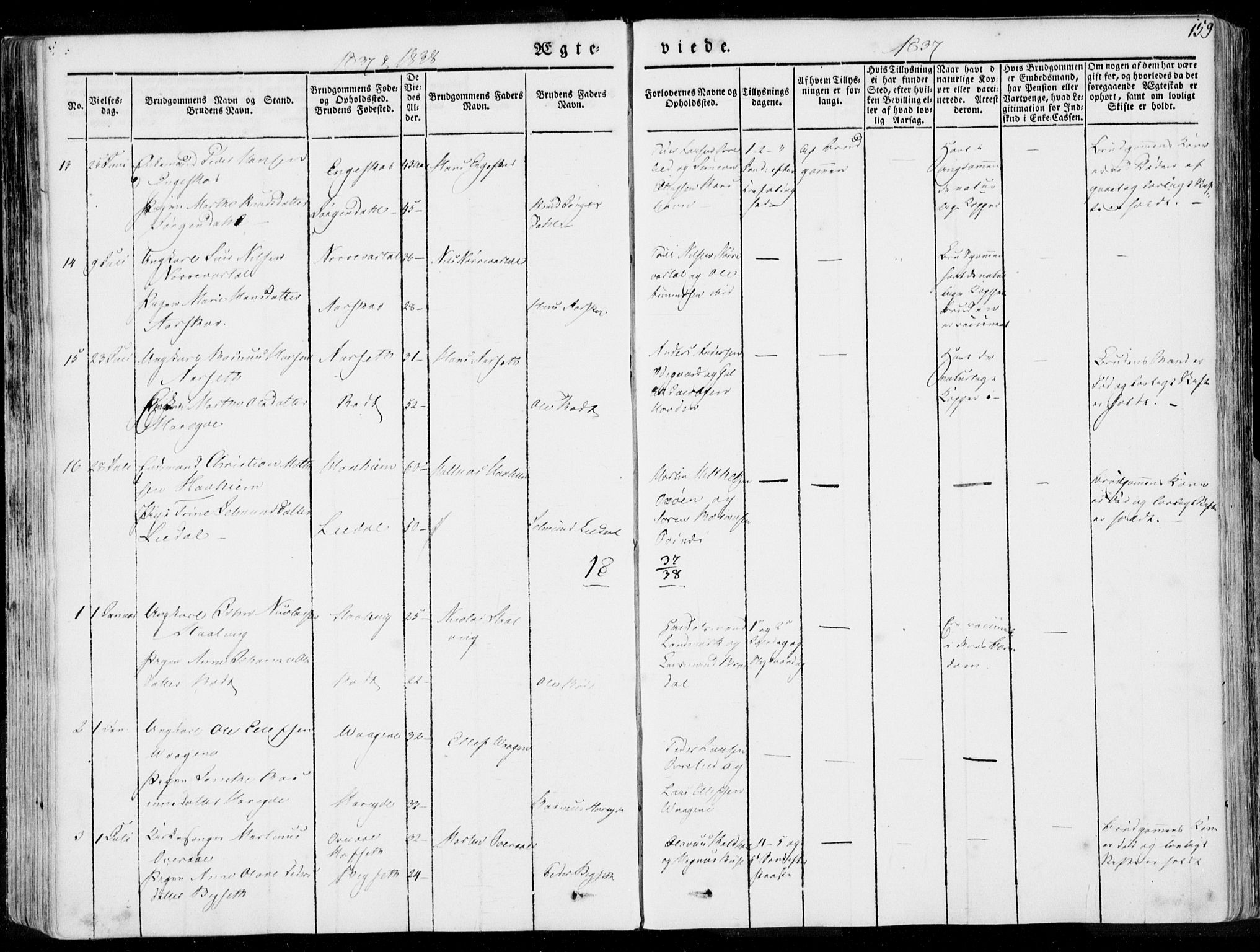 Ministerialprotokoller, klokkerbøker og fødselsregistre - Møre og Romsdal, SAT/A-1454/509/L0104: Ministerialbok nr. 509A02, 1833-1847, s. 159