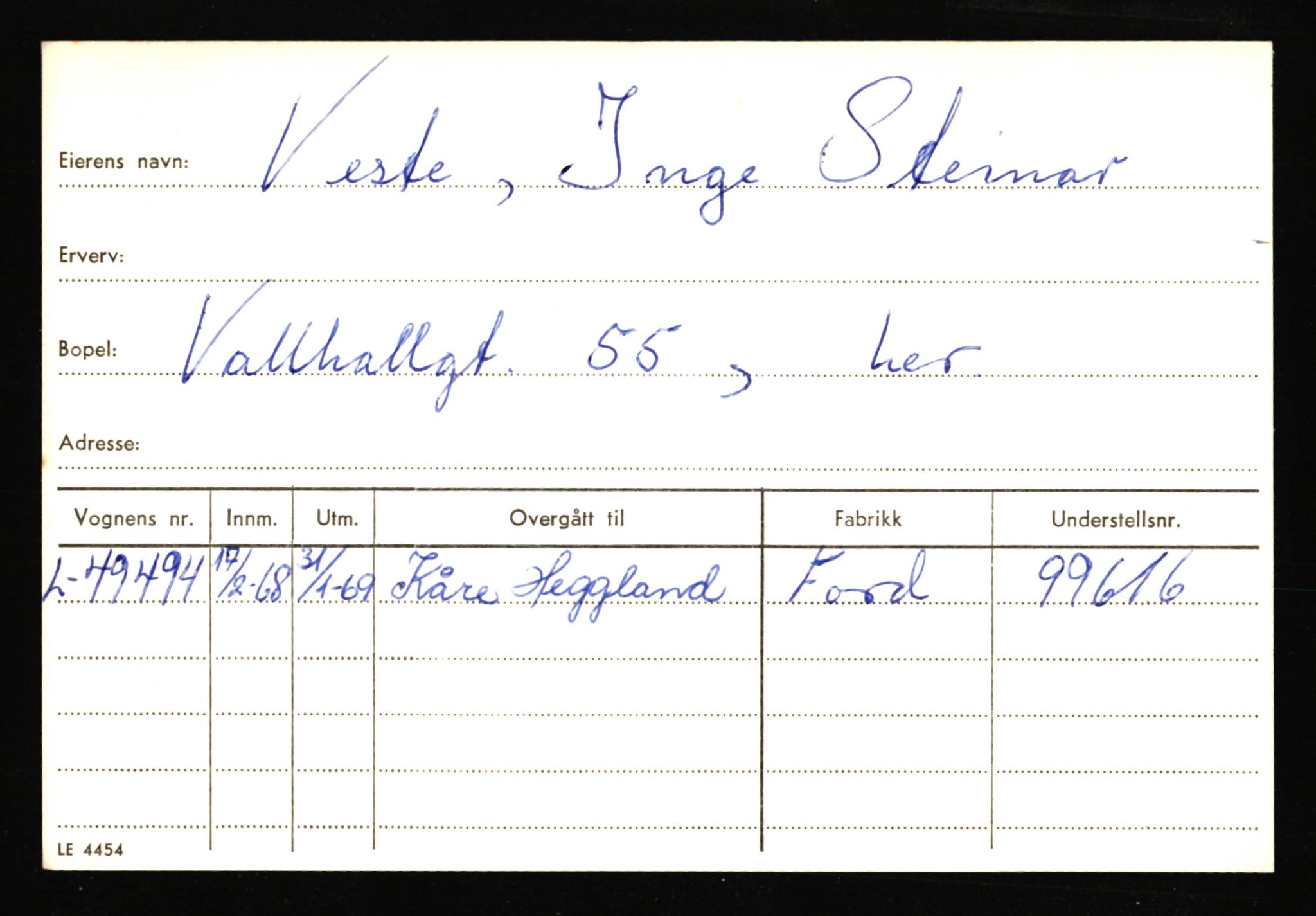 Haugesund trafikkstasjon, AV/SAST-A-101941/0/G/Ga/L0025: Eierkort, gamle - VE-WI, 1930-1970, s. 1