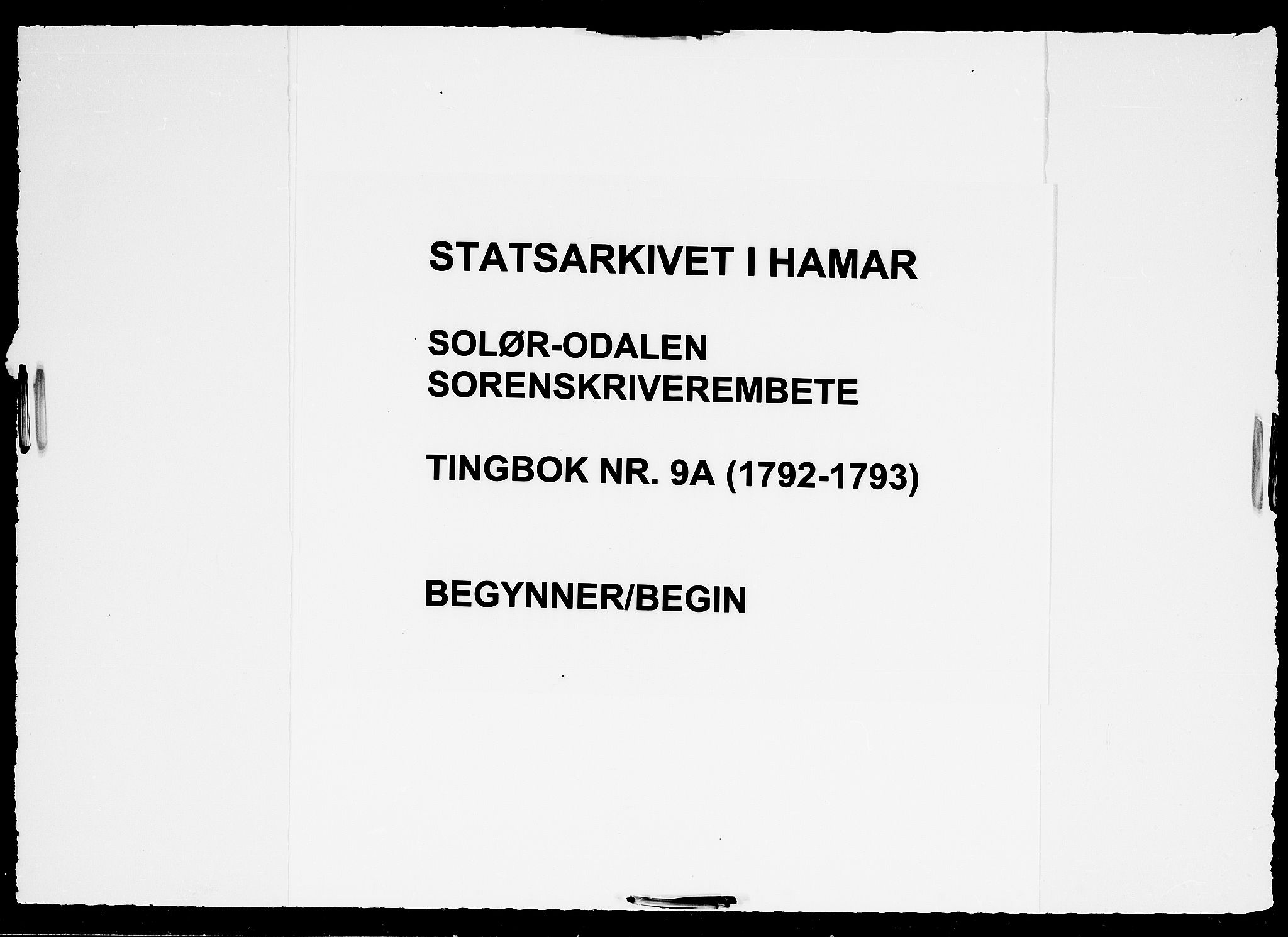 Solør og Odalen sorenskriveri, AV/SAH-TING-026/G/Gb/L0009A: Tingbok, 1792-1793