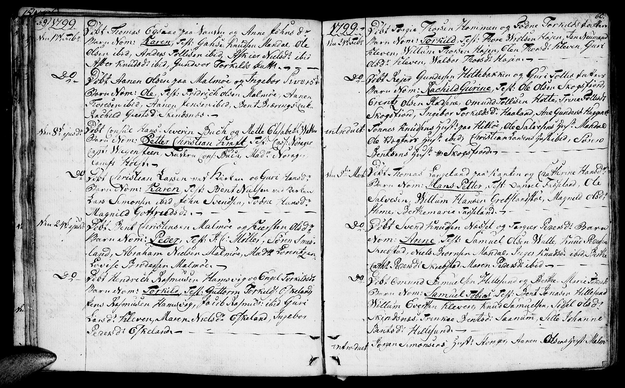 Mandal sokneprestkontor, AV/SAK-1111-0030/F/Fa/Faa/L0008: Ministerialbok nr. A 8, 1794-1817, s. 59-60