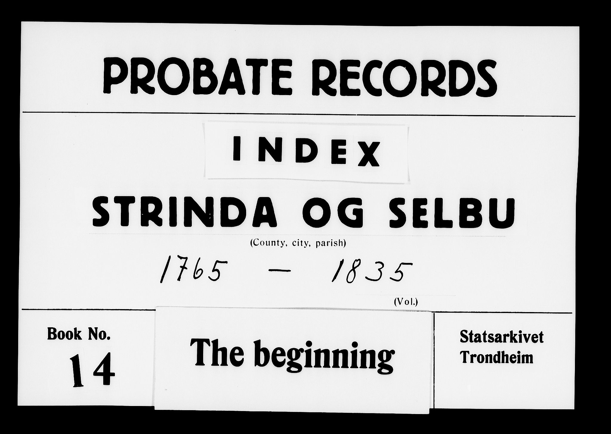 Strinda og Selbu sorenskriveri, SAT/A-0015/3, 1765-1835