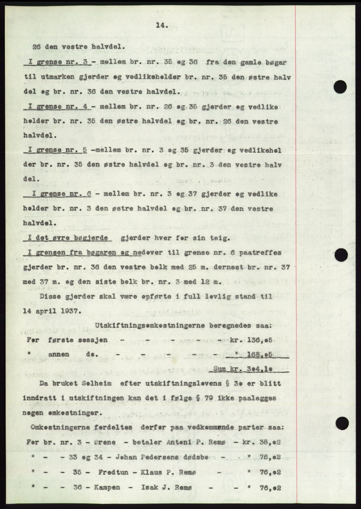 Søre Sunnmøre sorenskriveri, AV/SAT-A-4122/1/2/2C/L0062: Pantebok nr. 56, 1936-1937, Dagboknr: 60/1937