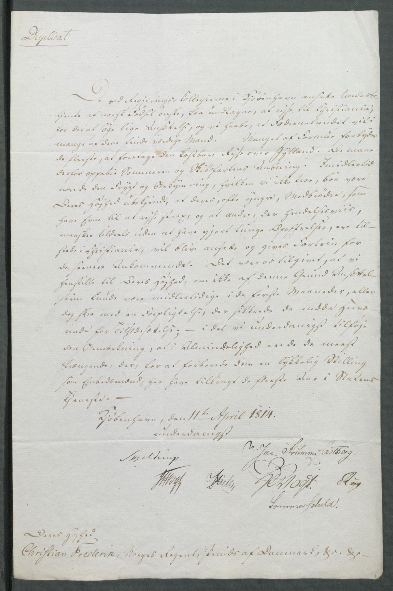 Forskjellige samlinger, Historisk-kronologisk samling, AV/RA-EA-4029/G/Ga/L0009A: Historisk-kronologisk samling. Dokumenter fra januar og ut september 1814. , 1814, s. 80