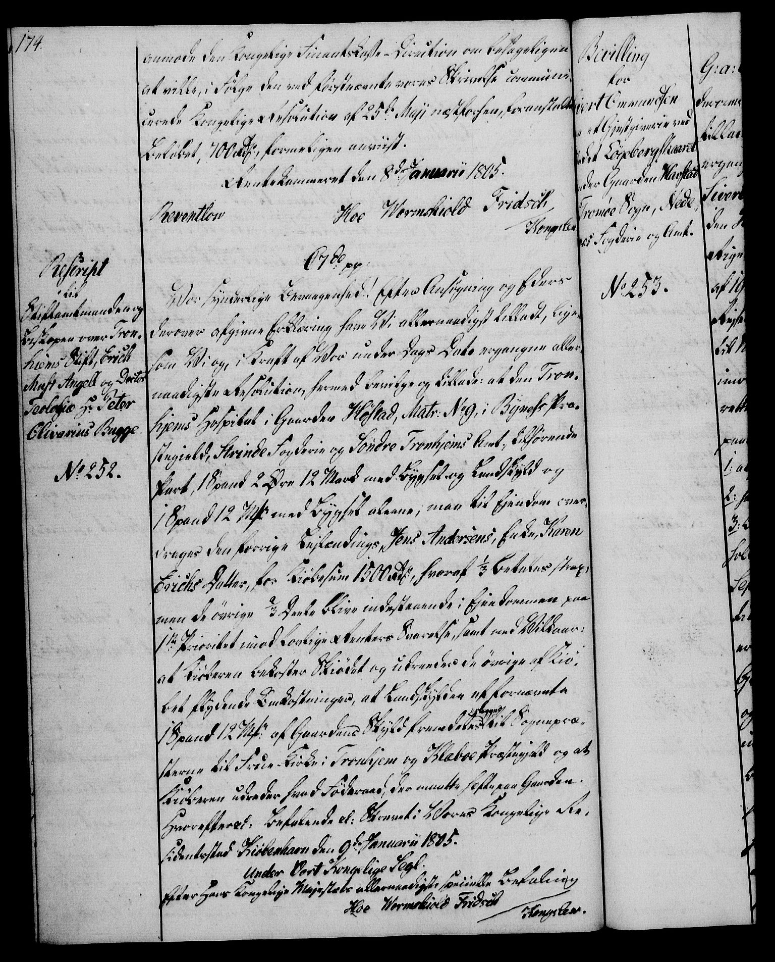 Rentekammeret, Kammerkanselliet, RA/EA-3111/G/Gg/Gga/L0018: Norsk ekspedisjonsprotokoll med register (merket RK 53.18), 1804-1806, s. 174