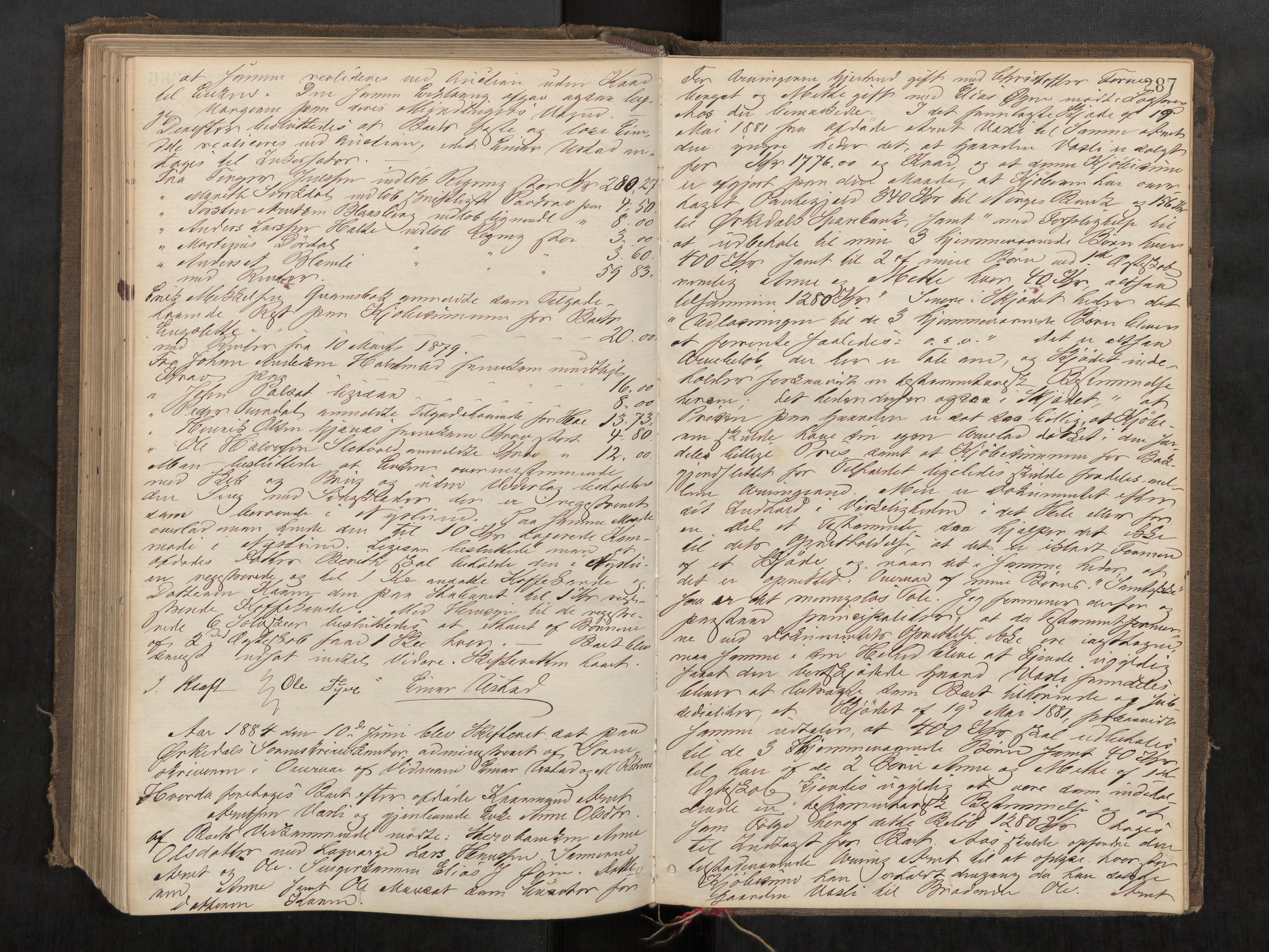 Orkdal sorenskriveri, AV/SAT-A-4169/1/3/3B/L0006: Skiftebehandlingsprotokoll, 1870-1885, s. 286b-287a