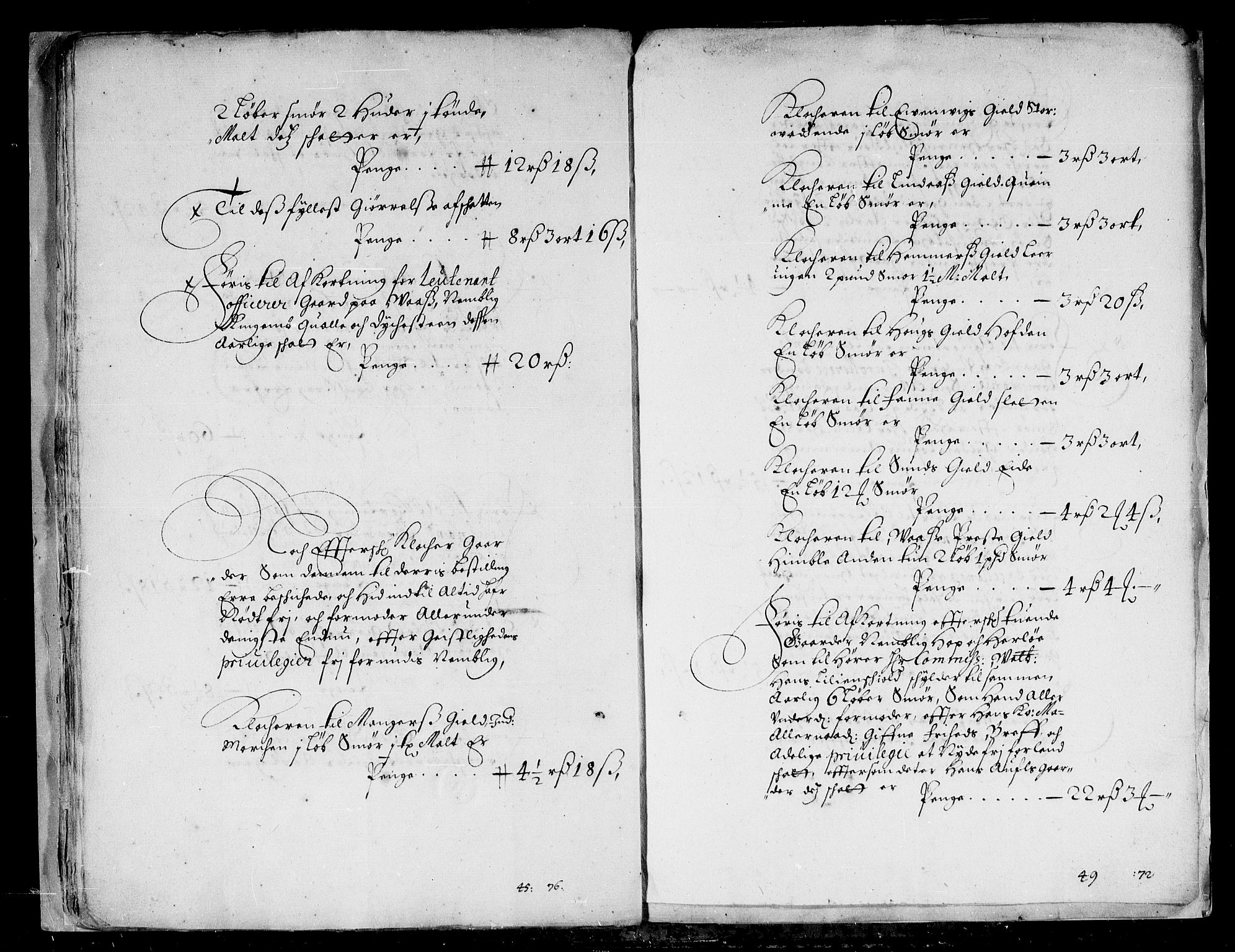 Rentekammeret inntil 1814, Reviderte regnskaper, Stiftamtstueregnskaper, Bergen stiftamt, AV/RA-EA-6043/R/Rc/L0043: Bergen stiftamt, 1675-1676