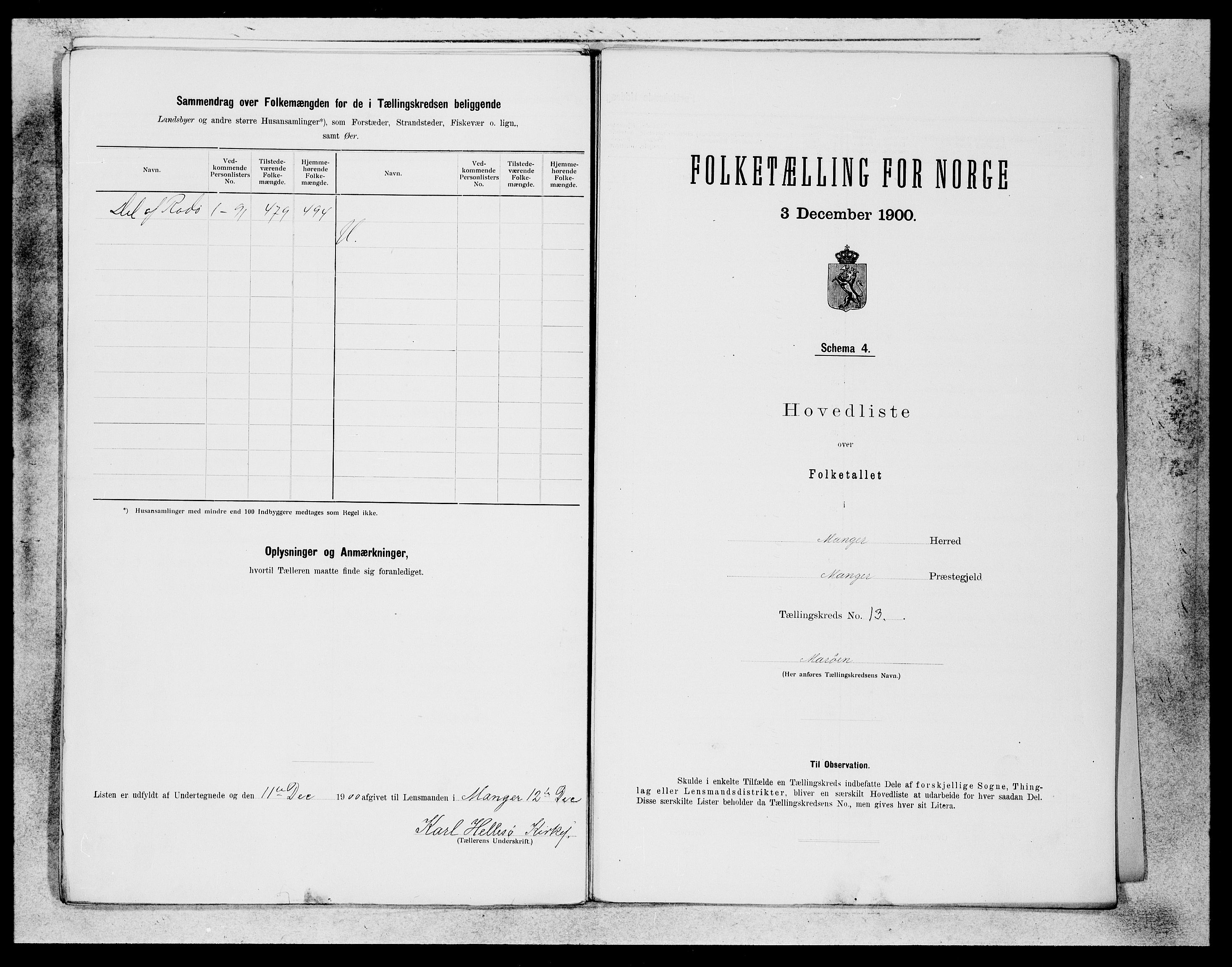 SAB, Folketelling 1900 for 1261 Manger herred, 1900, s. 25