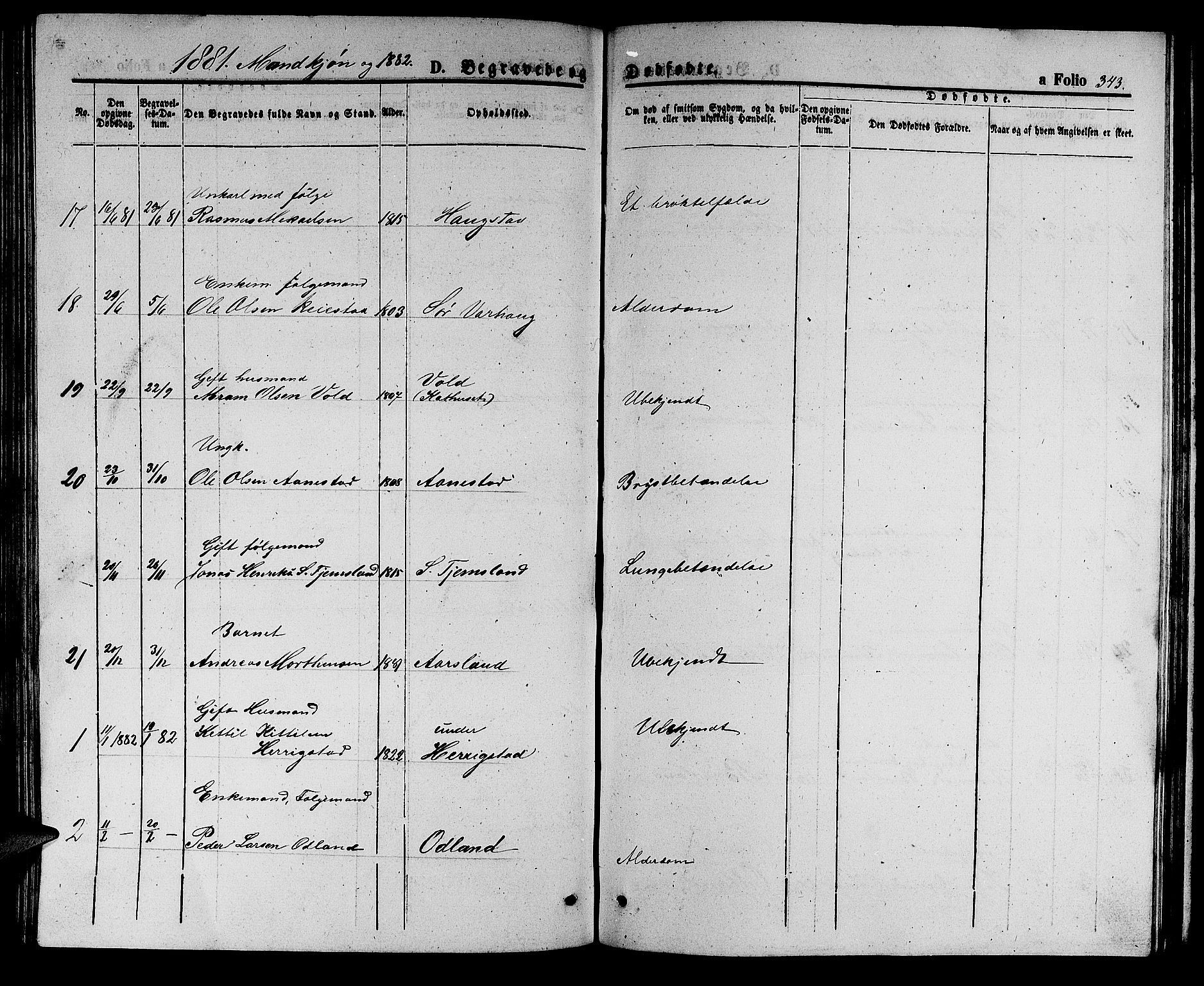 Hå sokneprestkontor, AV/SAST-A-101801/001/30BB/L0002: Klokkerbok nr. B 2, 1854-1883, s. 343