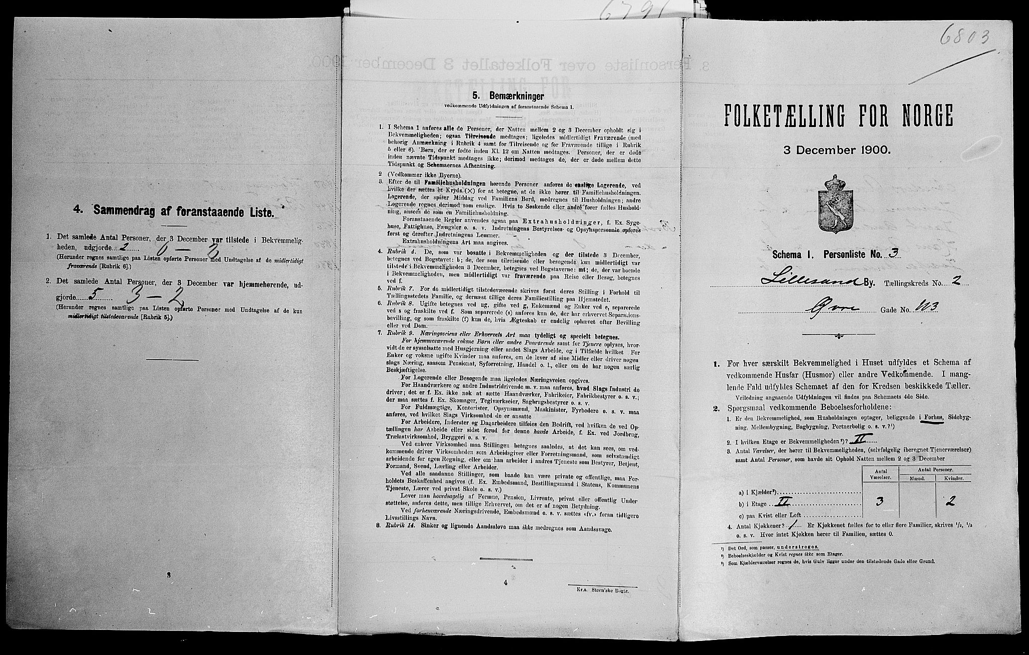 SAK, Folketelling 1900 for 0905 Lillesand ladested, 1900, s. 593