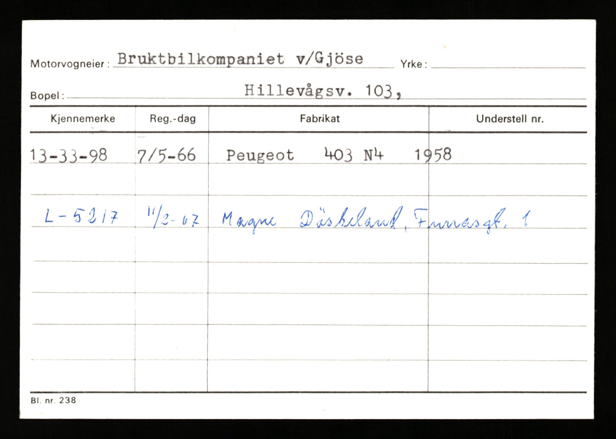 Stavanger trafikkstasjon, AV/SAST-A-101942/0/G/L0010: Registreringsnummer: 130000 - 239953, 1930-1971, s. 91