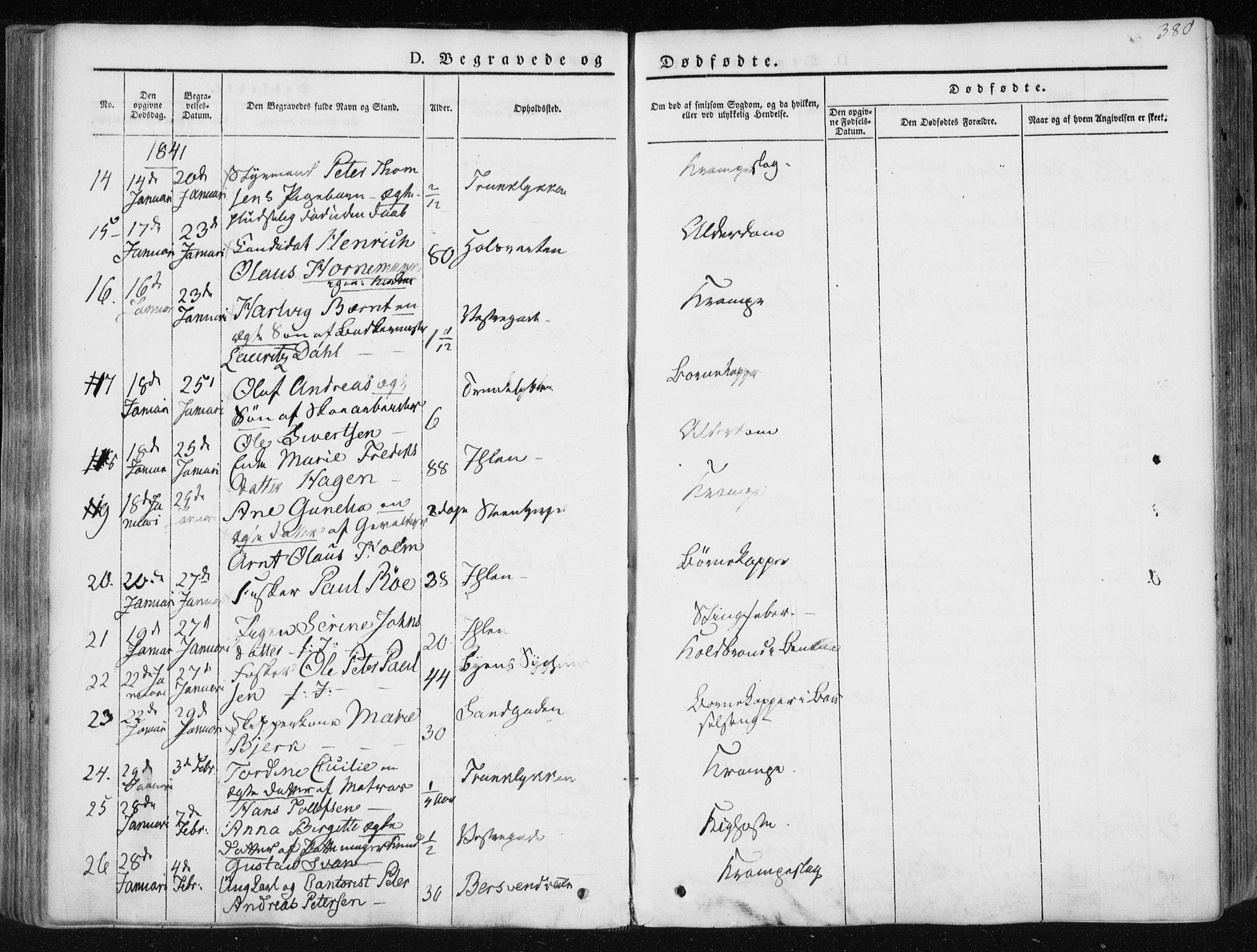 Ministerialprotokoller, klokkerbøker og fødselsregistre - Sør-Trøndelag, AV/SAT-A-1456/601/L0049: Ministerialbok nr. 601A17, 1839-1847, s. 380