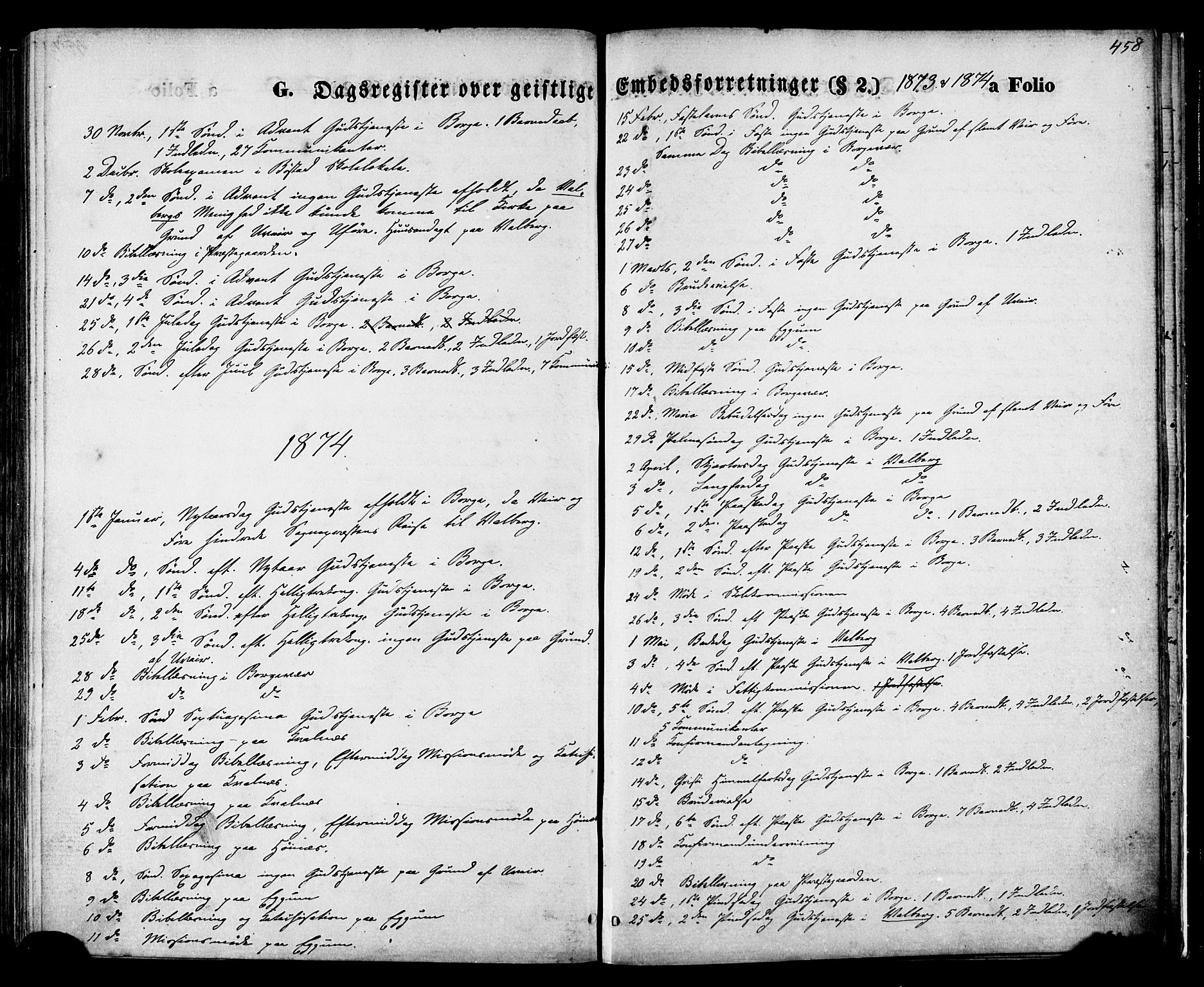 Ministerialprotokoller, klokkerbøker og fødselsregistre - Nordland, SAT/A-1459/880/L1132: Ministerialbok nr. 880A06, 1869-1887, s. 458