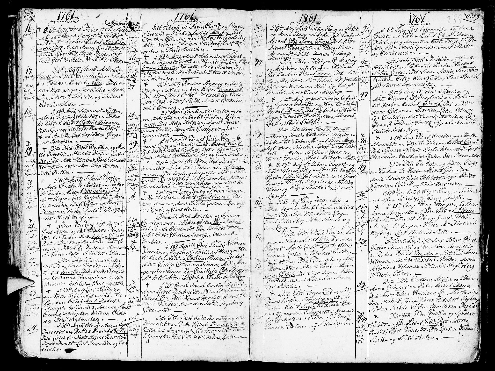 Nykirken Sokneprestembete, AV/SAB-A-77101/H/Haa/L0003: Ministerialbok nr. A 3, 1717-1764, s. 288