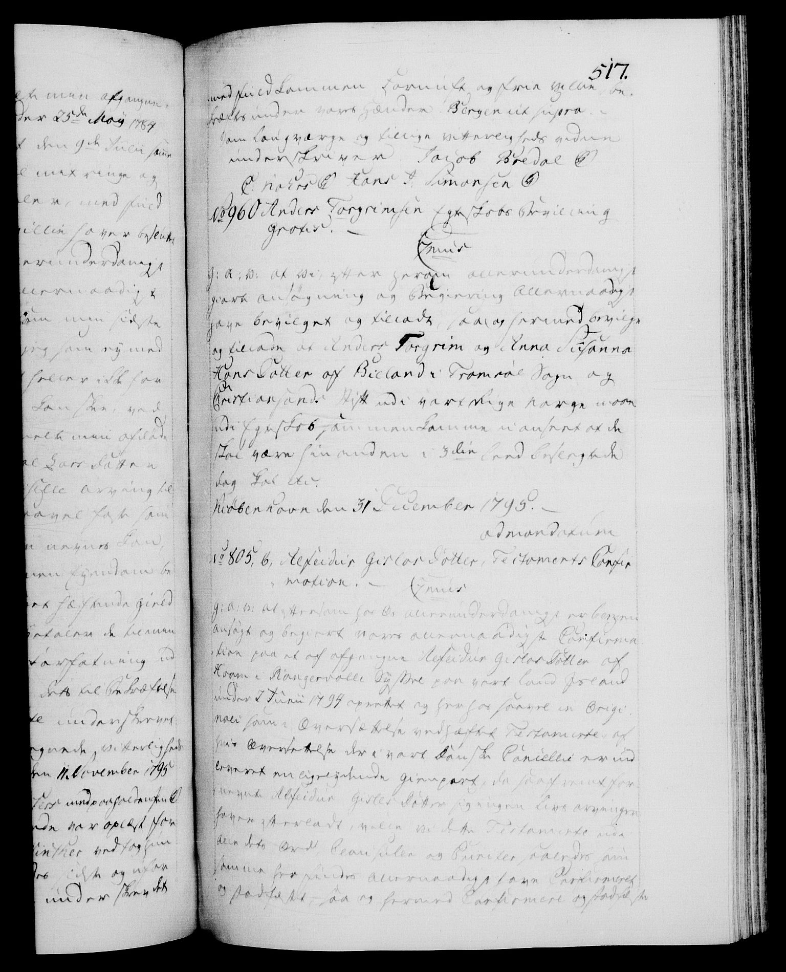 Danske Kanselli 1572-1799, RA/EA-3023/F/Fc/Fca/Fcaa/L0056: Norske registre, 1795-1796, s. 517a