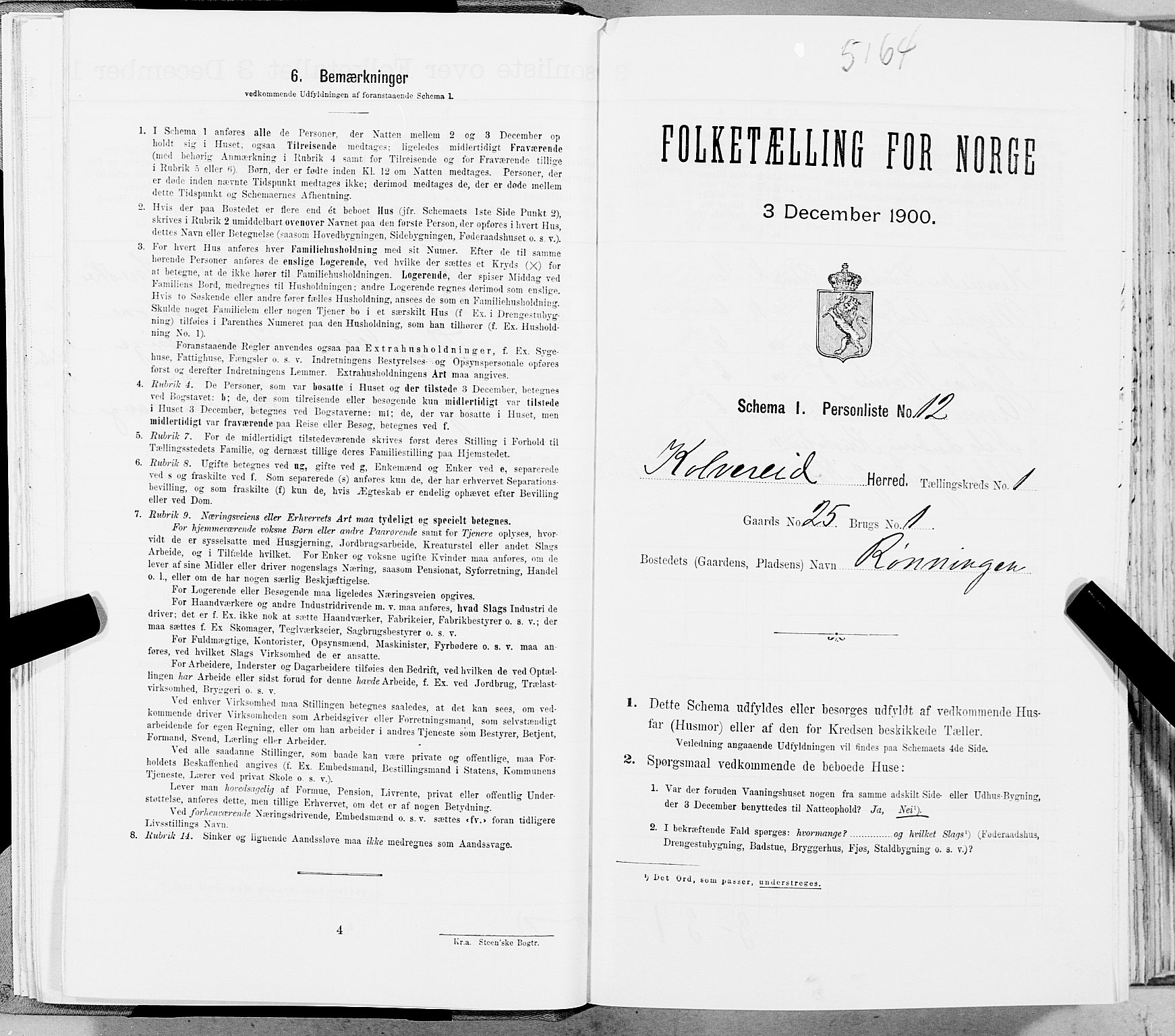 SAT, Folketelling 1900 for 1752 Kolvereid herred, 1900, s. 47