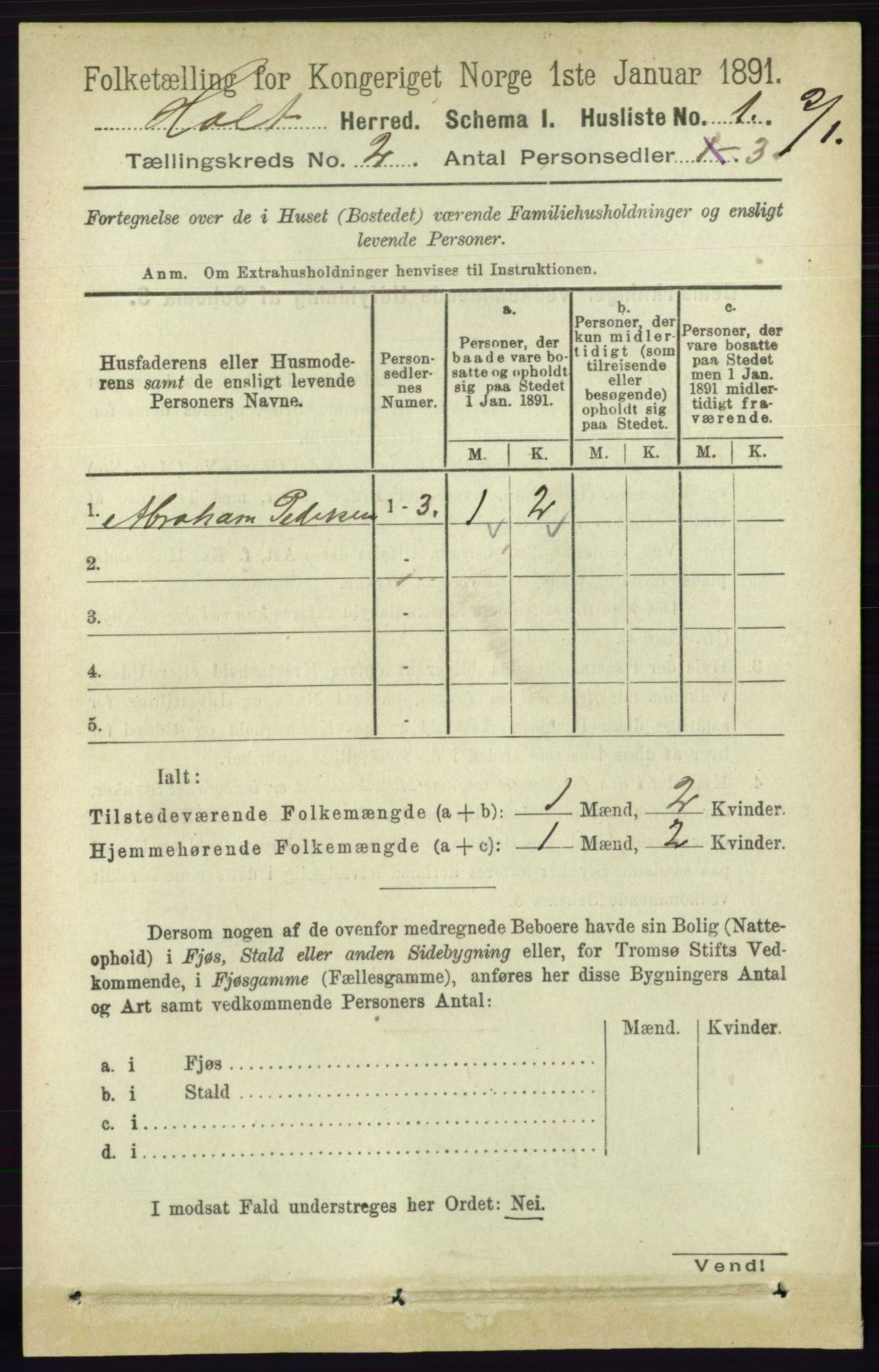 RA, Folketelling 1891 for 0914 Holt herred, 1891, s. 616