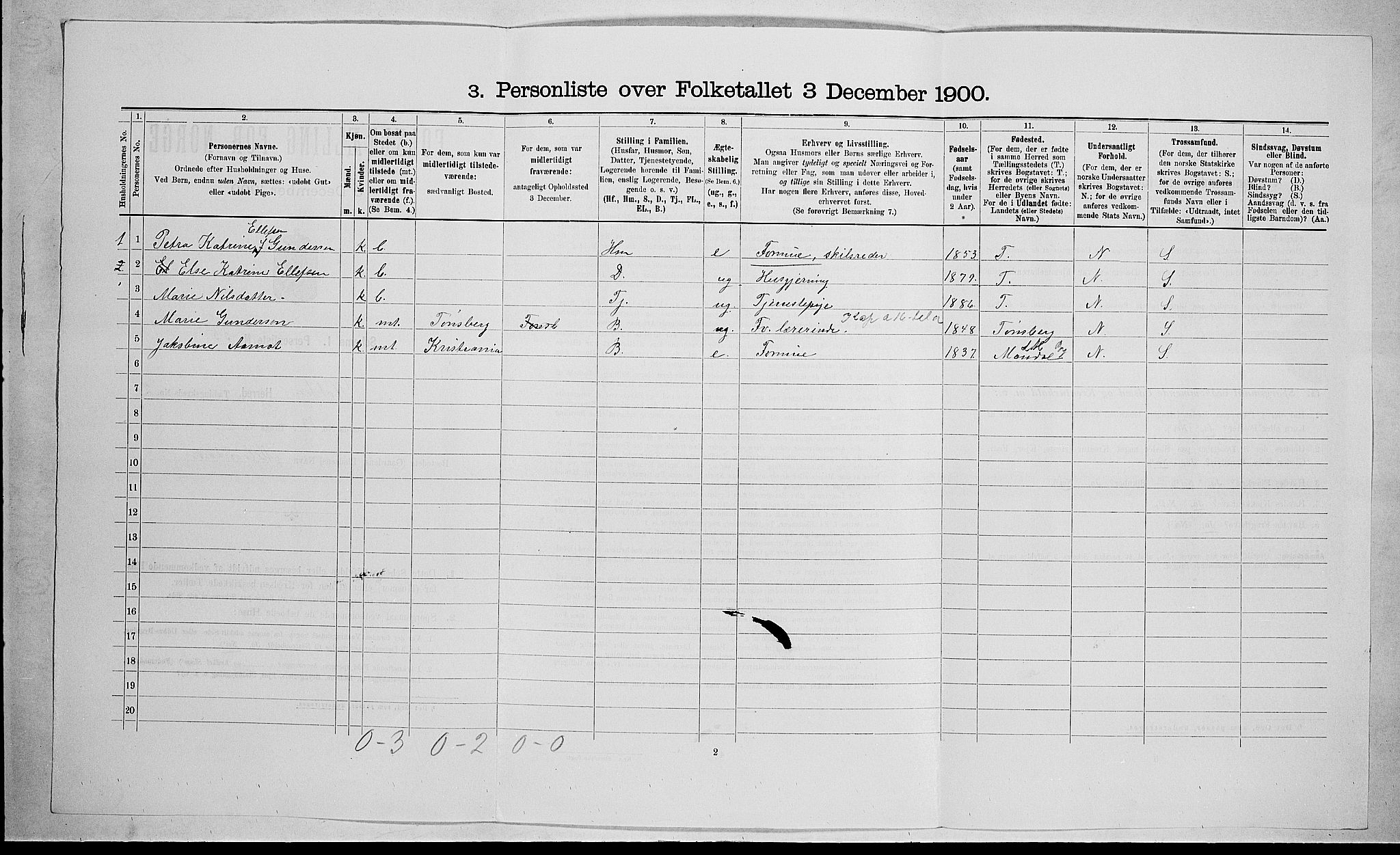 RA, Folketelling 1900 for 0720 Stokke herred, 1900, s. 474