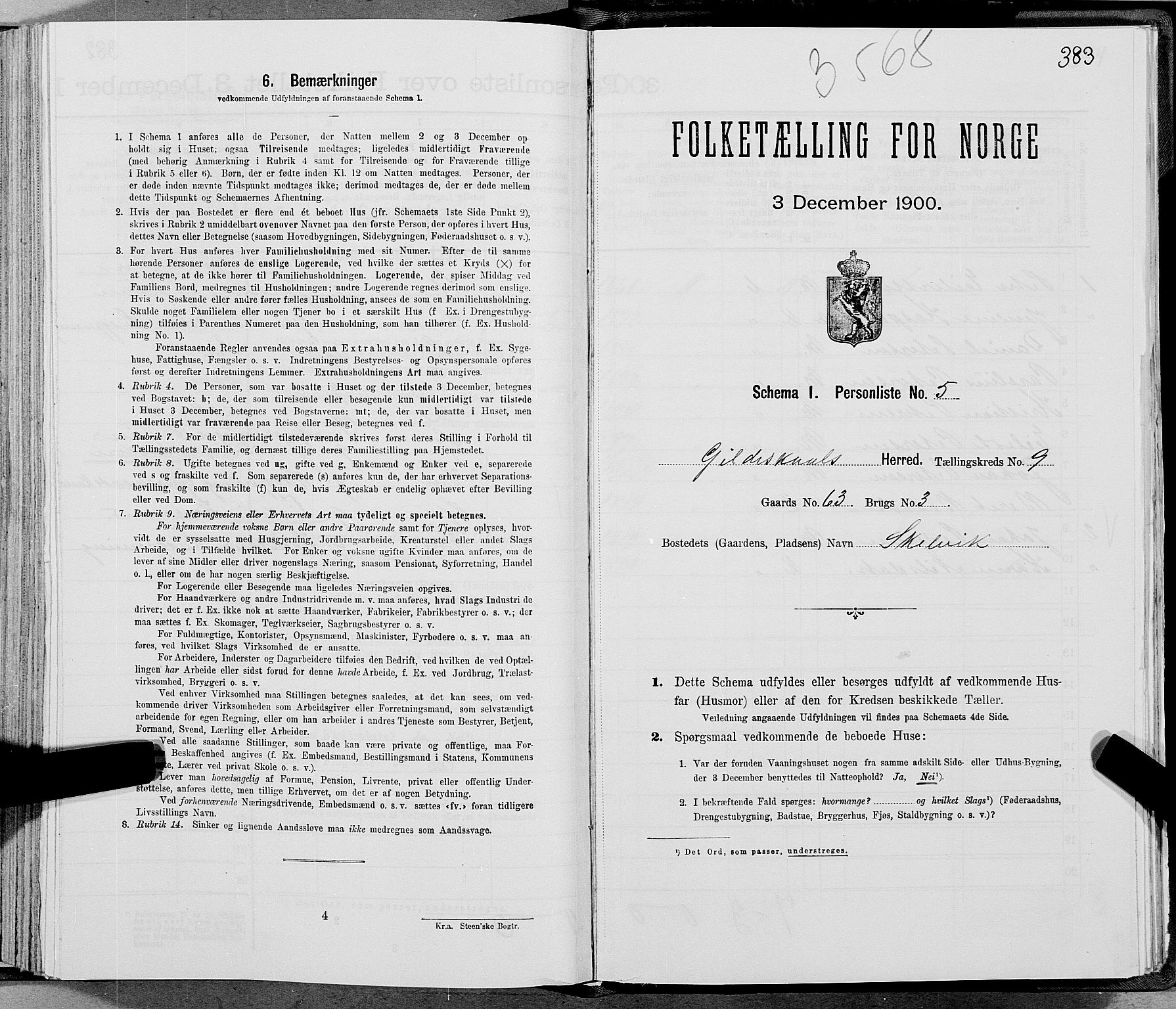 SAT, Folketelling 1900 for 1838 Gildeskål herred, 1900, s. 899