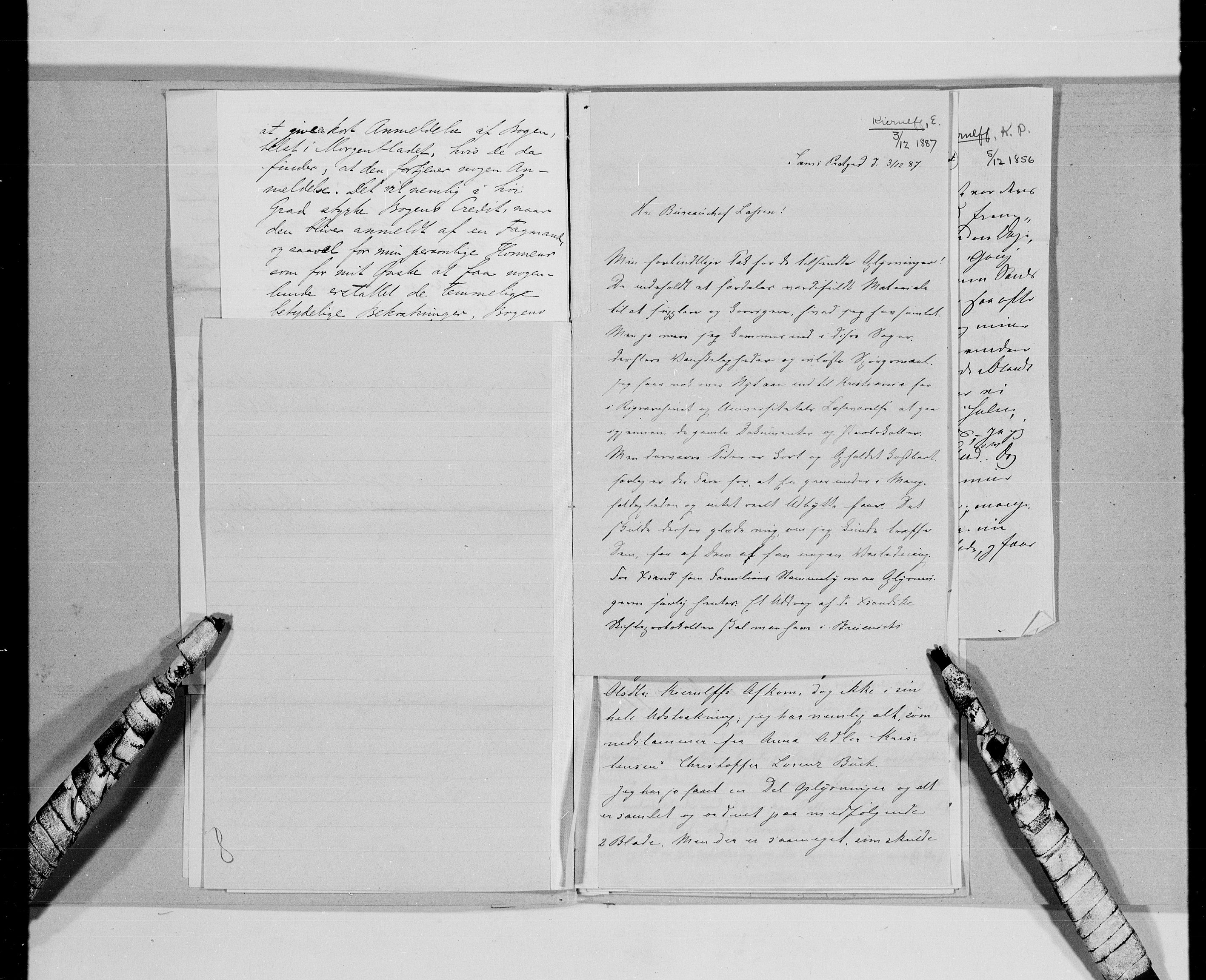Lassens samlinger, AV/RA-PA-0051/G/L0099: Alfabetisk ordnede brev til Wilhelm Lassen: Keyser - Nissen, 1815-1907, s. 15