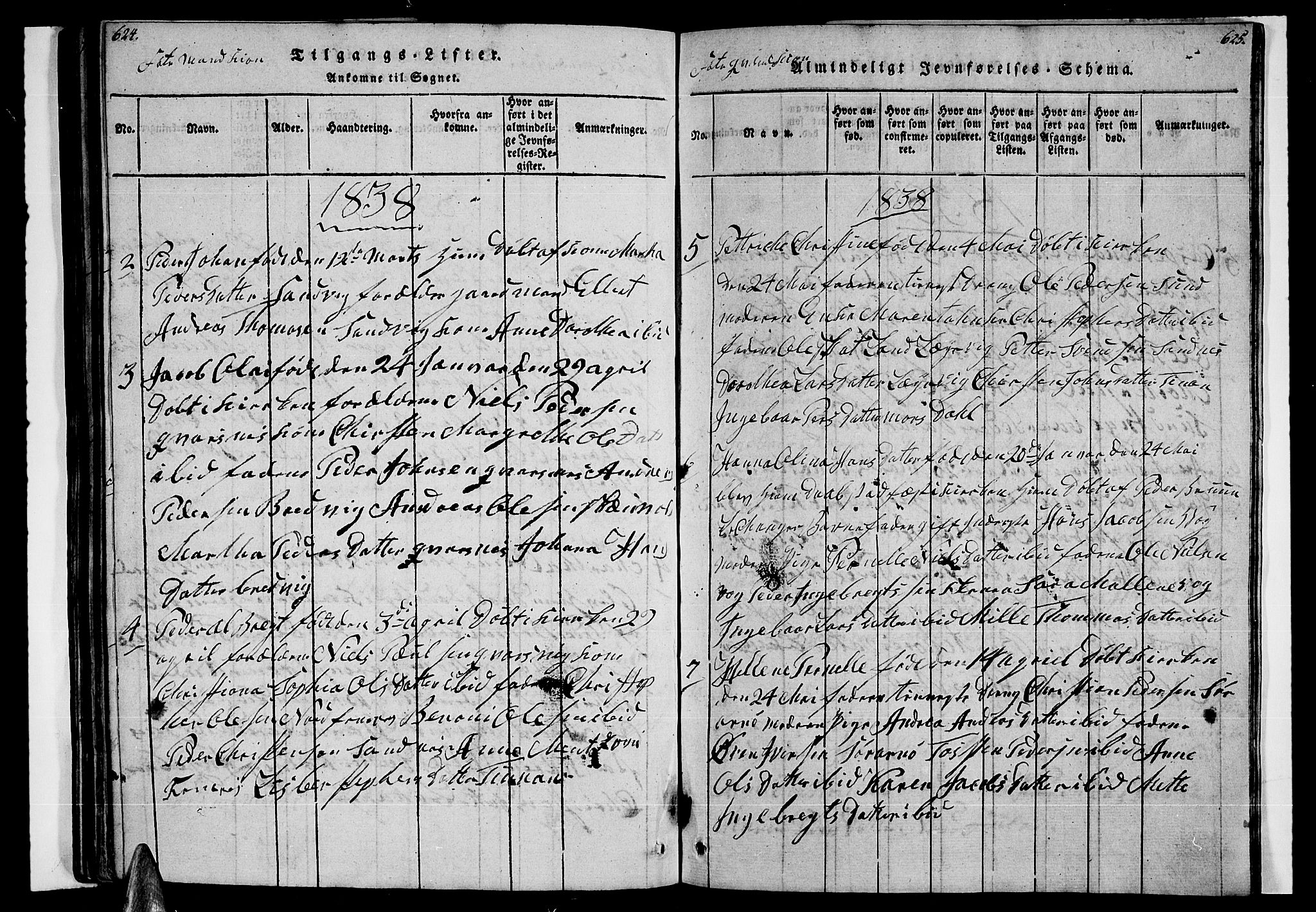 Ministerialprotokoller, klokkerbøker og fødselsregistre - Nordland, AV/SAT-A-1459/805/L0105: Klokkerbok nr. 805C01, 1820-1839, s. 624-625