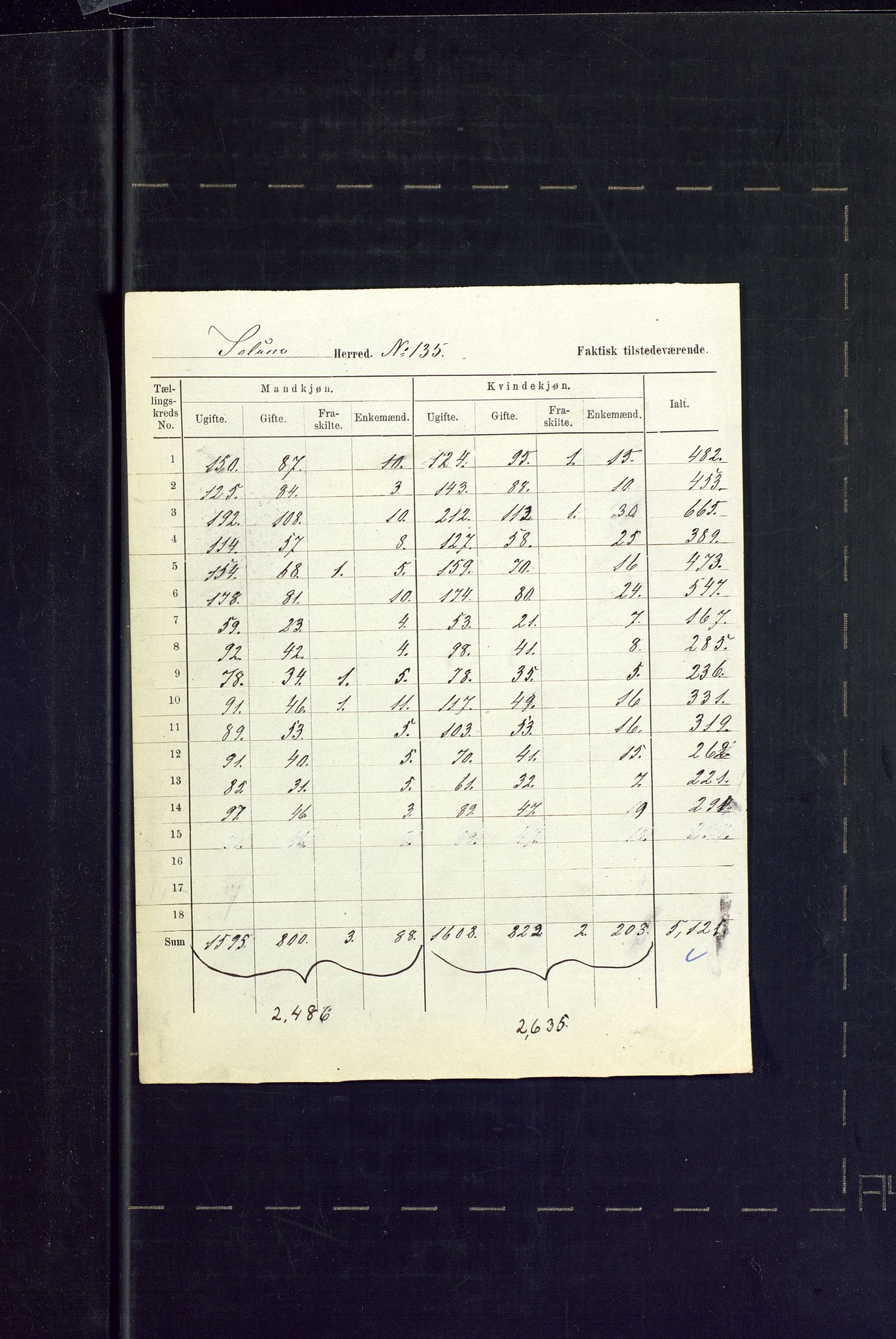 SAKO, Folketelling 1875 for 0818P Solum prestegjeld, 1875, s. 74