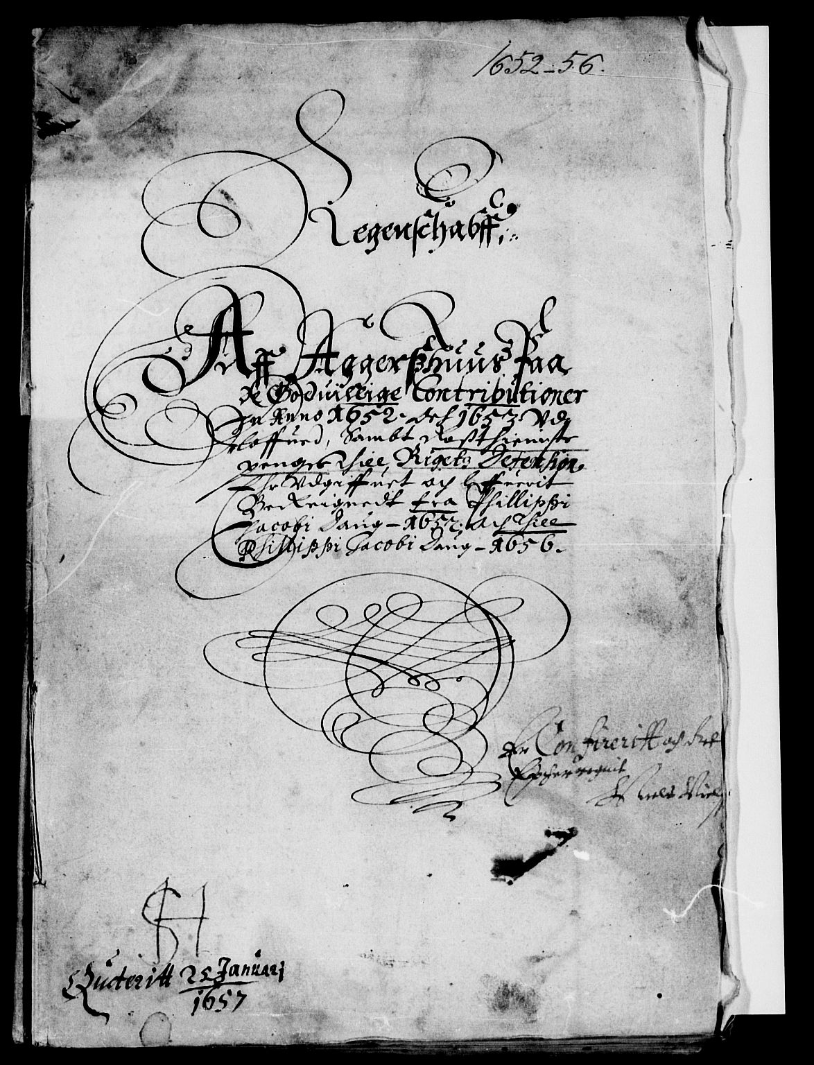 Rentekammeret inntil 1814, Reviderte regnskaper, Lensregnskaper, RA/EA-5023/R/Rb/Rba/L0231: Akershus len, 1652-1656