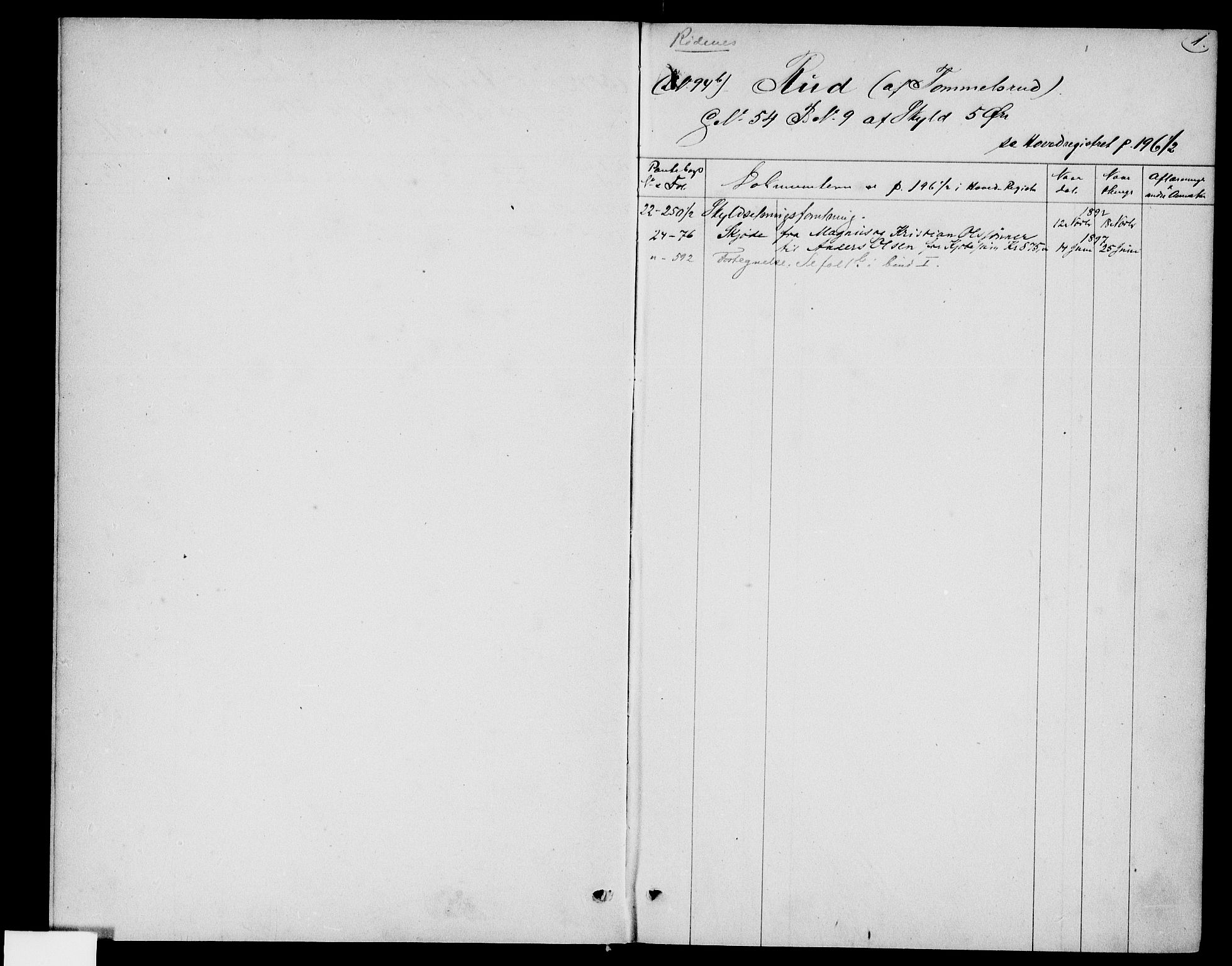 Rakkestad sorenskriveri, SAO/A-10686/G/Ga/Gad/L0002: Panteregister nr. IV 2, 1873-1905, s. 1