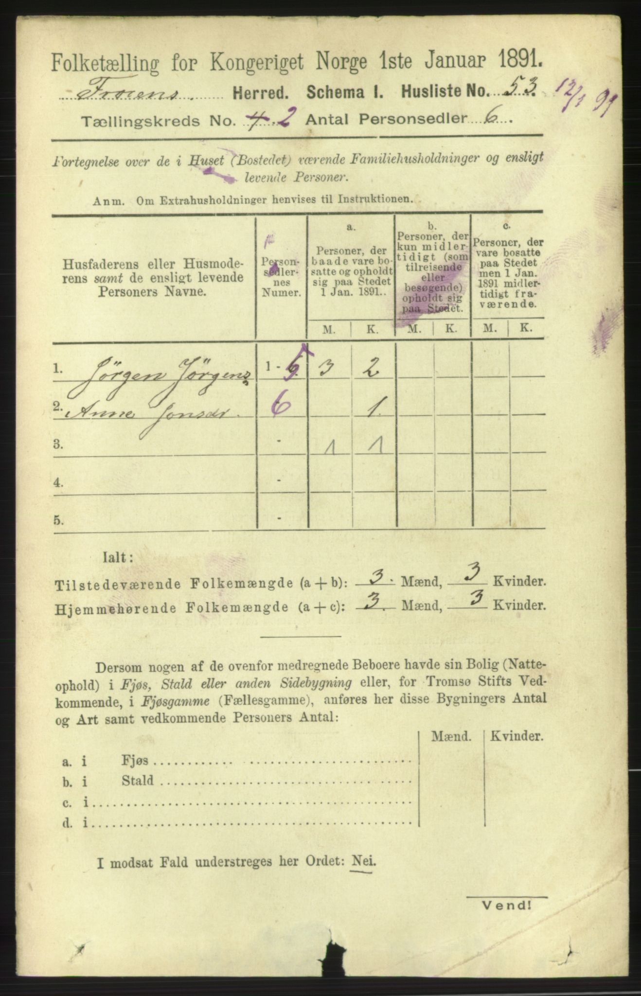 RA, Folketelling 1891 for 1619 Frøya herred, 1891, s. 942