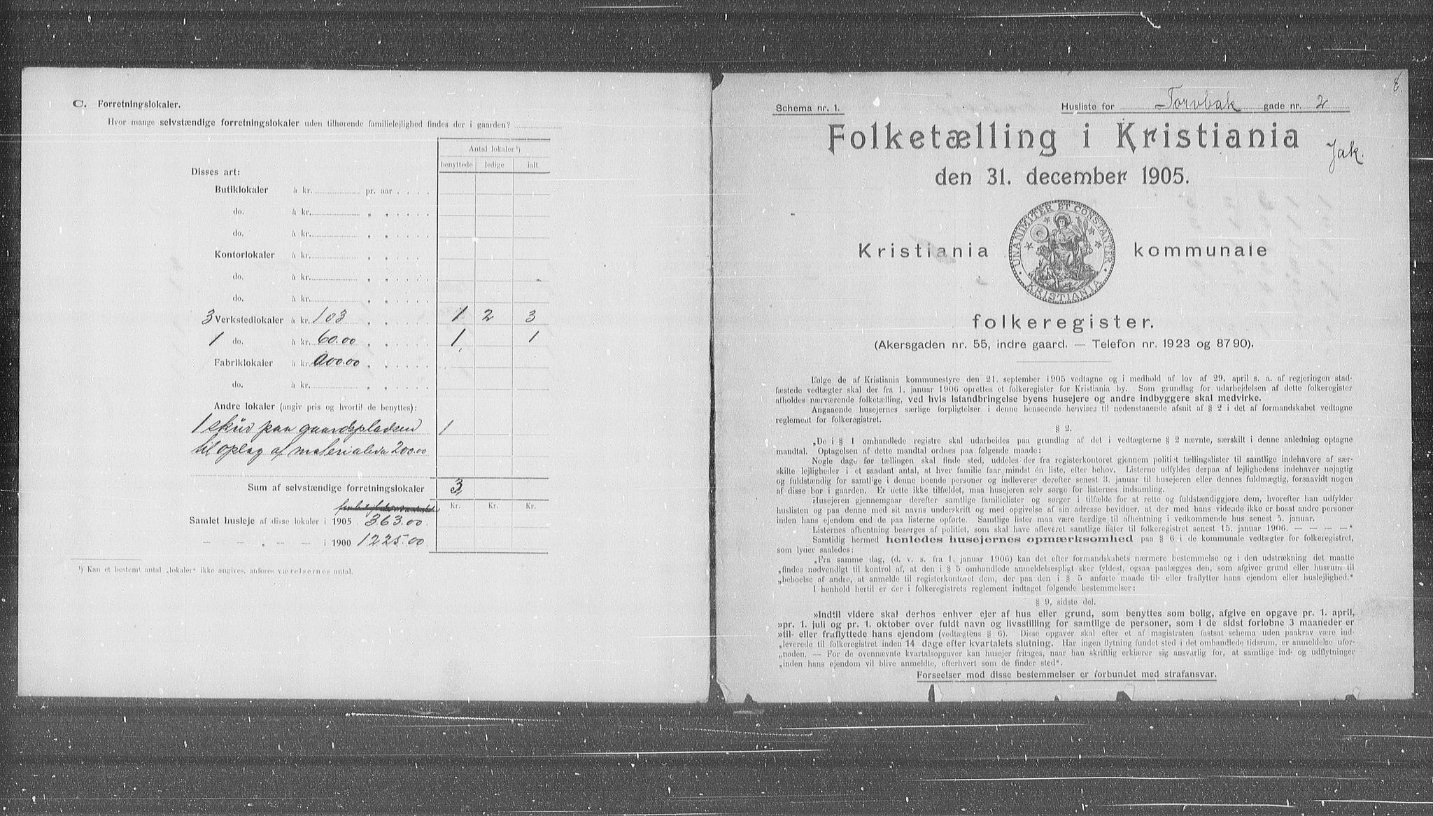 OBA, Kommunal folketelling 31.12.1905 for Kristiania kjøpstad, 1905, s. 60151