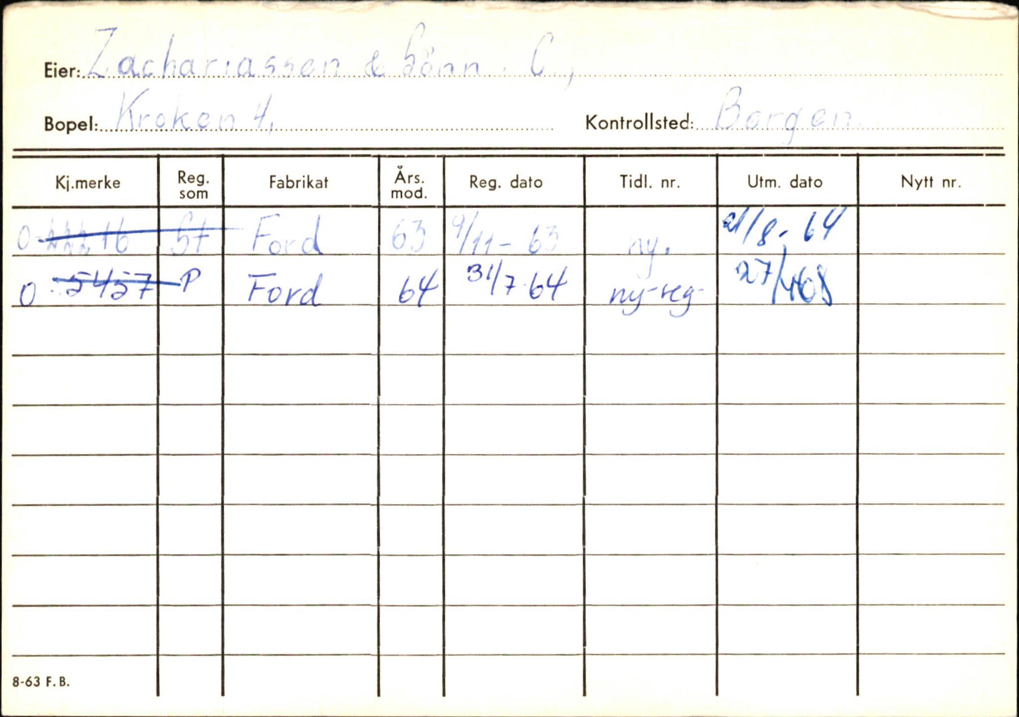 Statens vegvesen, Hordaland vegkontor, AV/SAB-A-5201/2/Hb/L0037: O-eierkort W-P, 1920-1971, s. 966