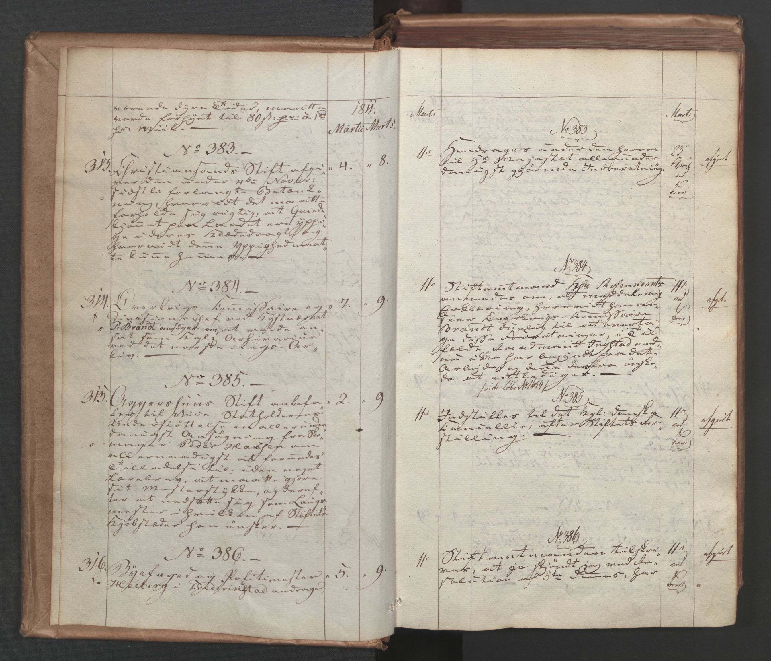 Stattholderembetet 1810-1814, 1. kontor (Kontor A), AV/RA-EA-2872/Ab/L0002: Referatprotokoll,  j.nr. 310-1243,  l.nr. 380-1588, 1811, s. 4