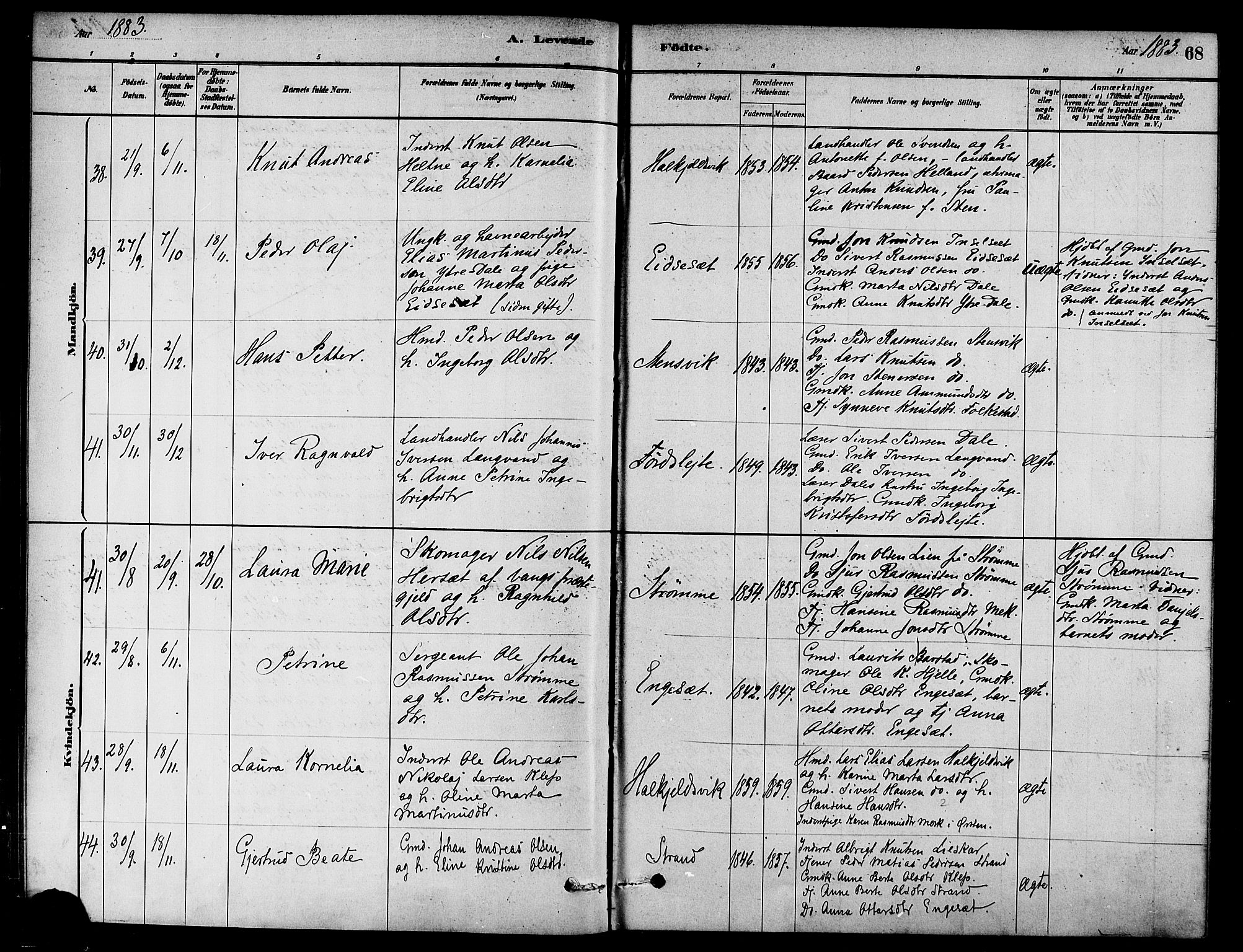 Ministerialprotokoller, klokkerbøker og fødselsregistre - Møre og Romsdal, AV/SAT-A-1454/511/L0141: Ministerialbok nr. 511A08, 1878-1890, s. 68