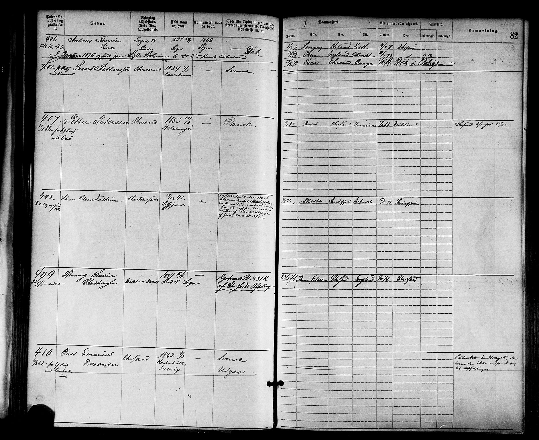 Kristiansand mønstringskrets, AV/SAK-2031-0015/F/Fa/L0005: Annotasjonsrulle nr 1-1920 med register, I-3, 1870-1880, s. 113