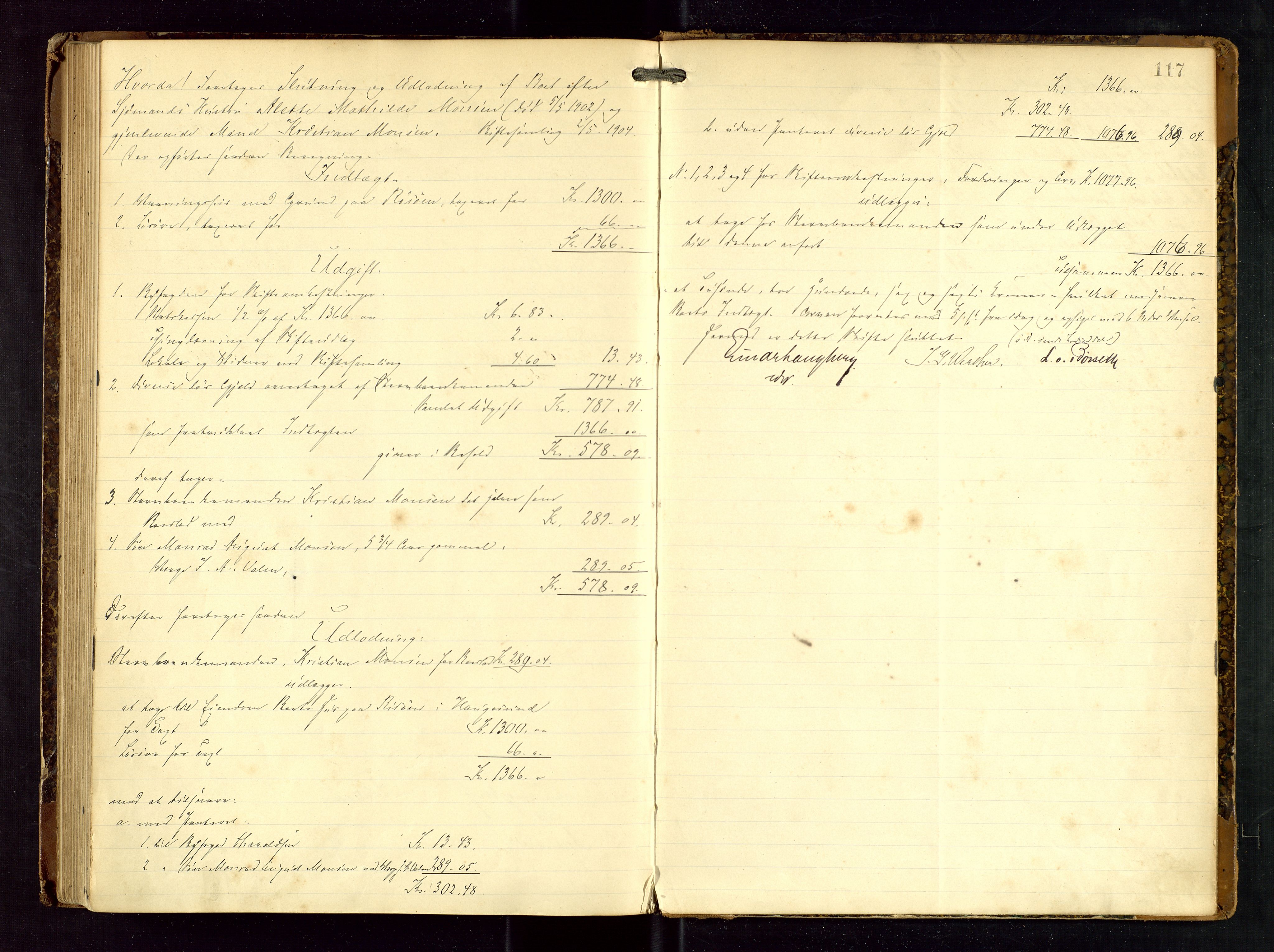 Haugesund tingrett, SAST/A-101415/01/IV/IVD/L0001: Skifteutlodningsprotokoll, med register, 1897-1904, s. 116b-117a