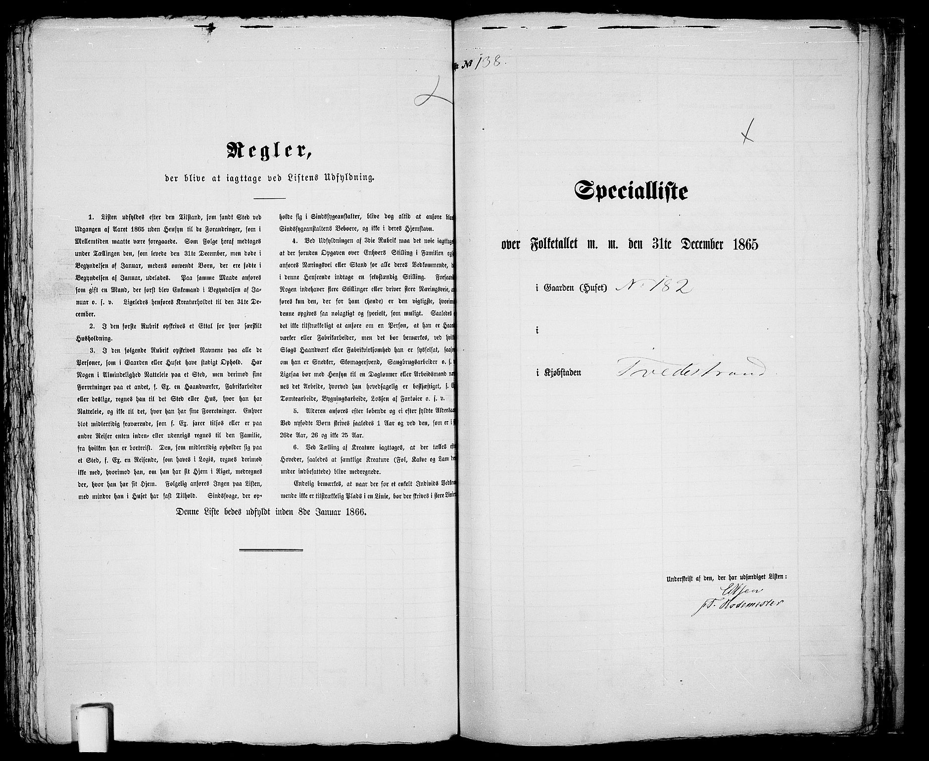 RA, Folketelling 1865 for 0902B Holt prestegjeld, Tvedestrand ladested, 1865, s. 282