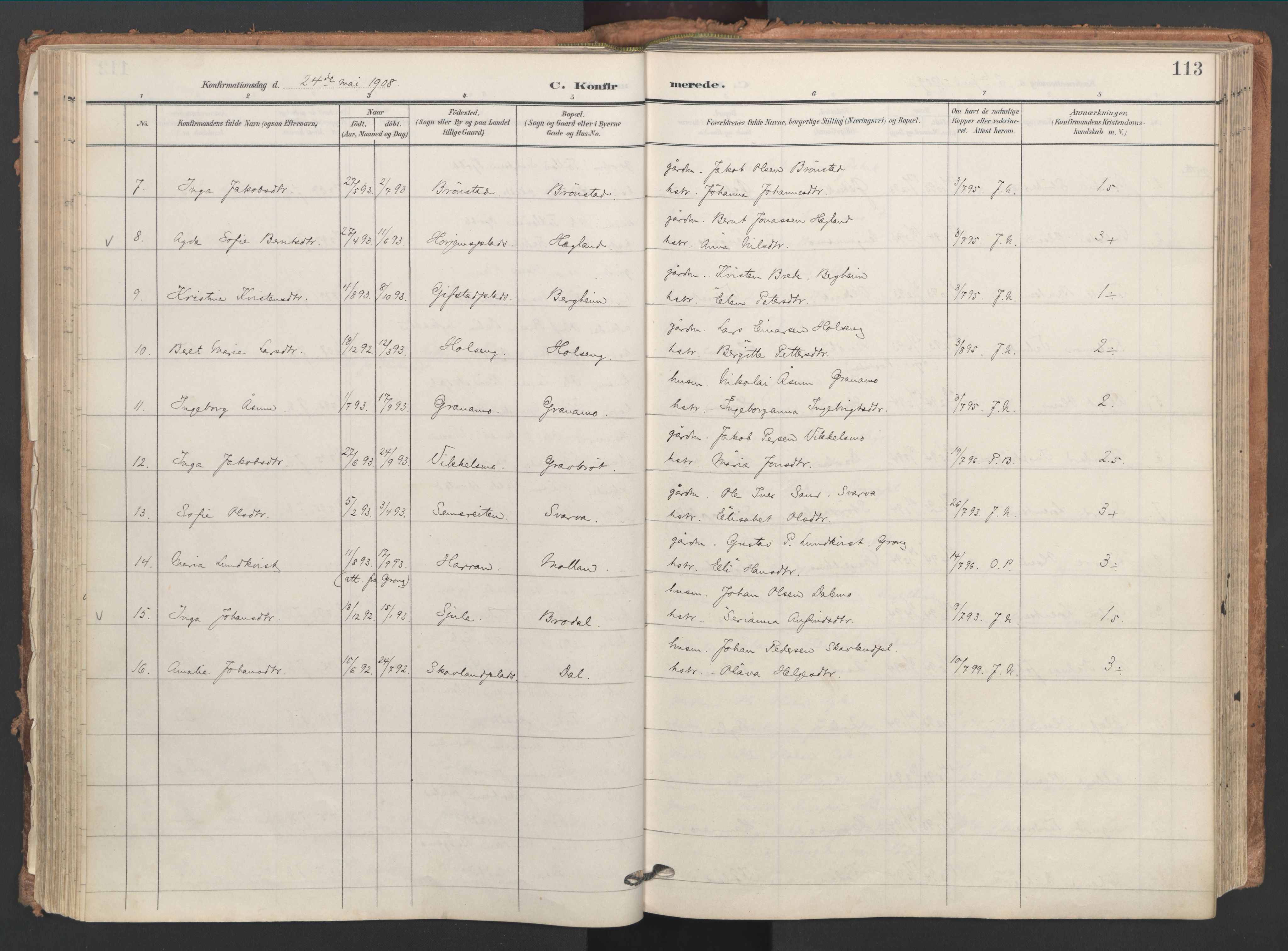 Ministerialprotokoller, klokkerbøker og fødselsregistre - Nord-Trøndelag, AV/SAT-A-1458/749/L0477: Ministerialbok nr. 749A11, 1902-1927, s. 113